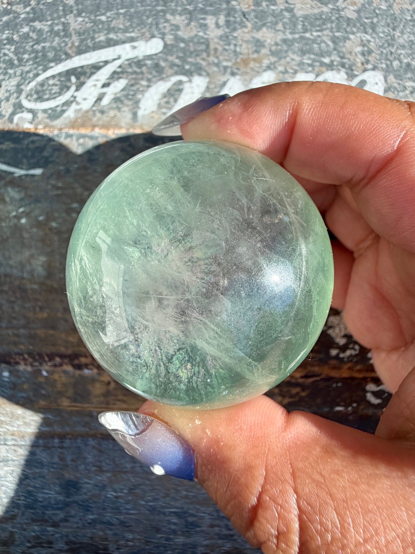 Gorgeous Stormy Water Fluorite Sphere | Opt 47