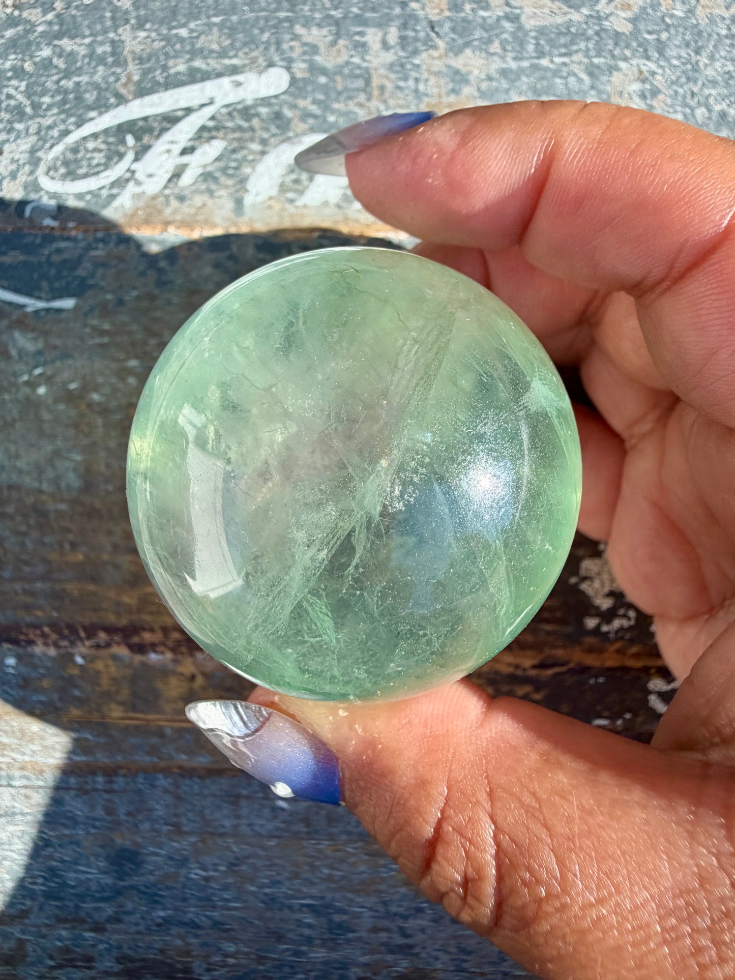 Gorgeous Stormy Water Fluorite Sphere | Opt 47