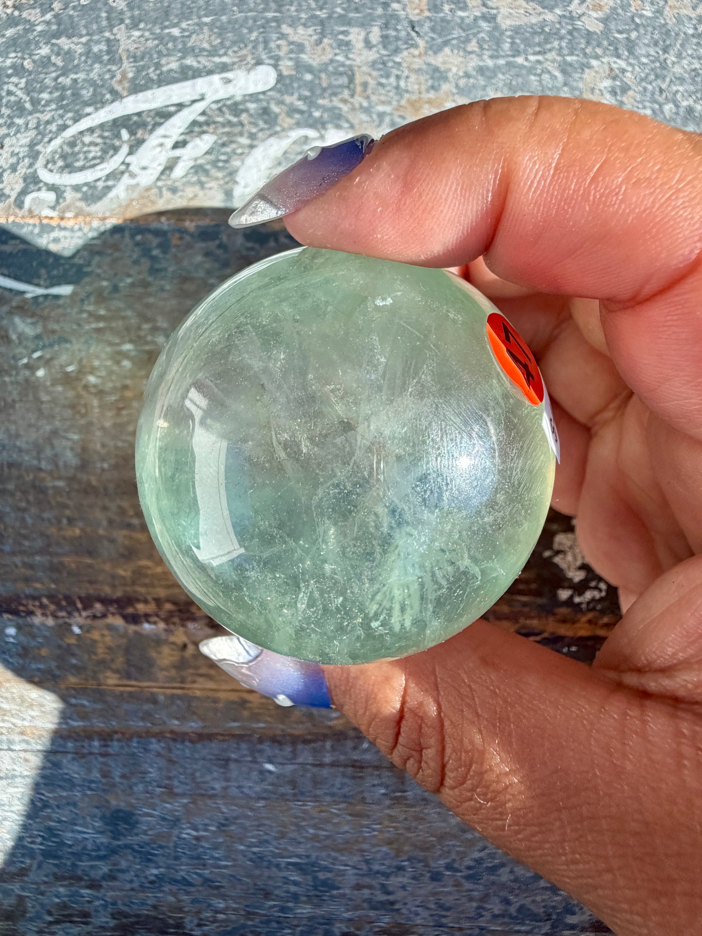 Gorgeous Stormy Water Fluorite Sphere | Opt 47