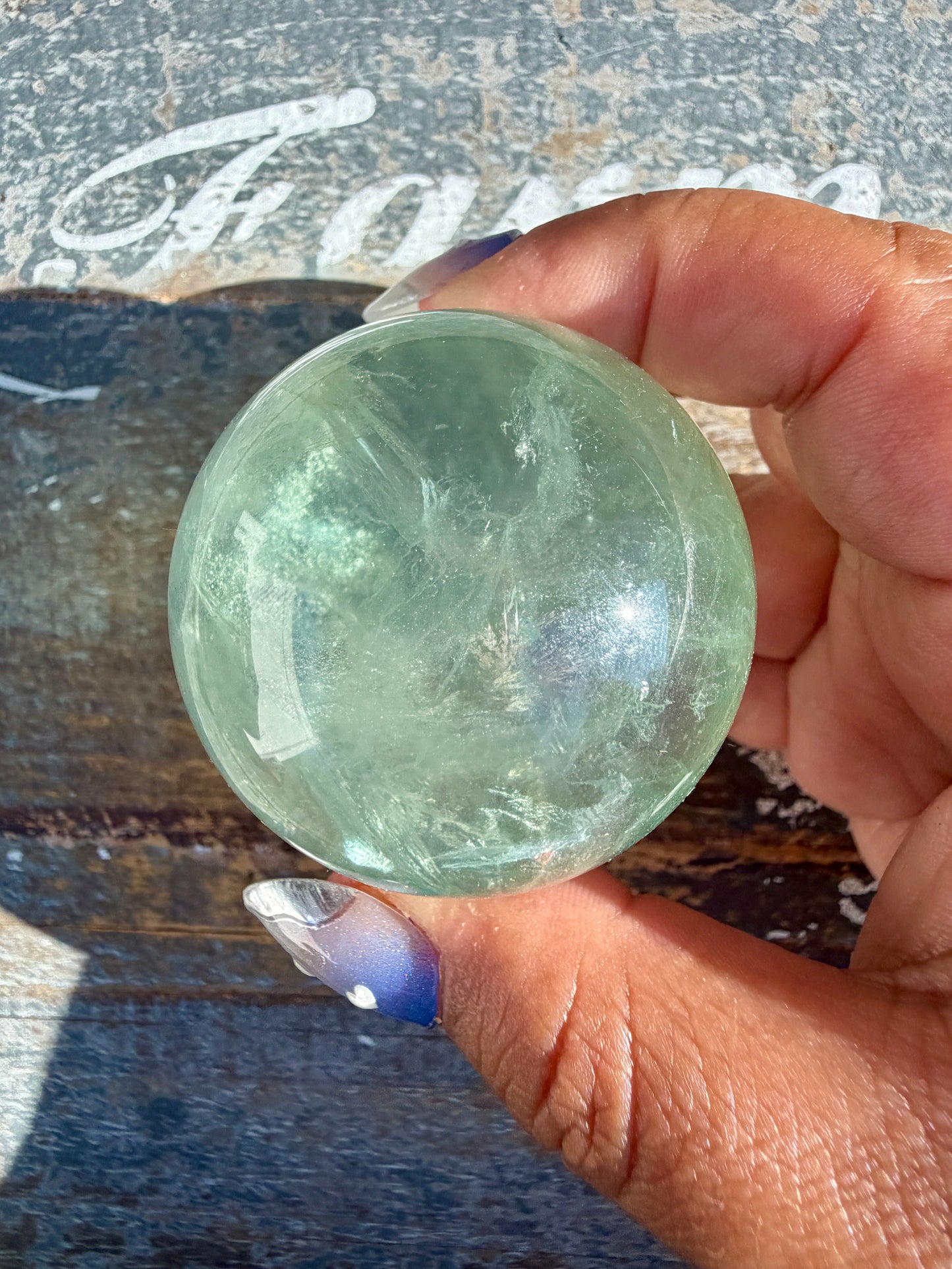Gorgeous Stormy Water Fluorite Sphere | Opt 47