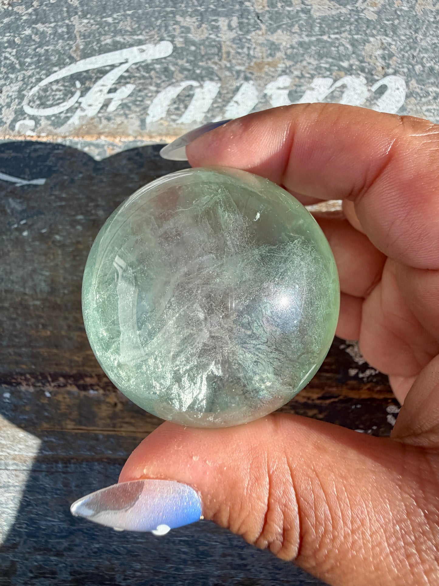 Gorgeous Stormy Water Fluorite Sphere | Opt 47