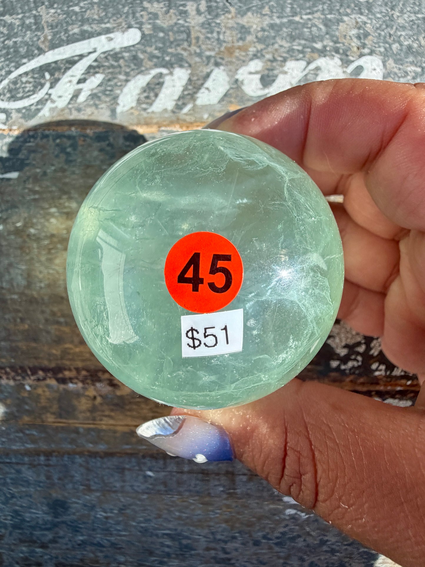 Gorgeous Stormy Water Fluorite Sphere | Opt 45