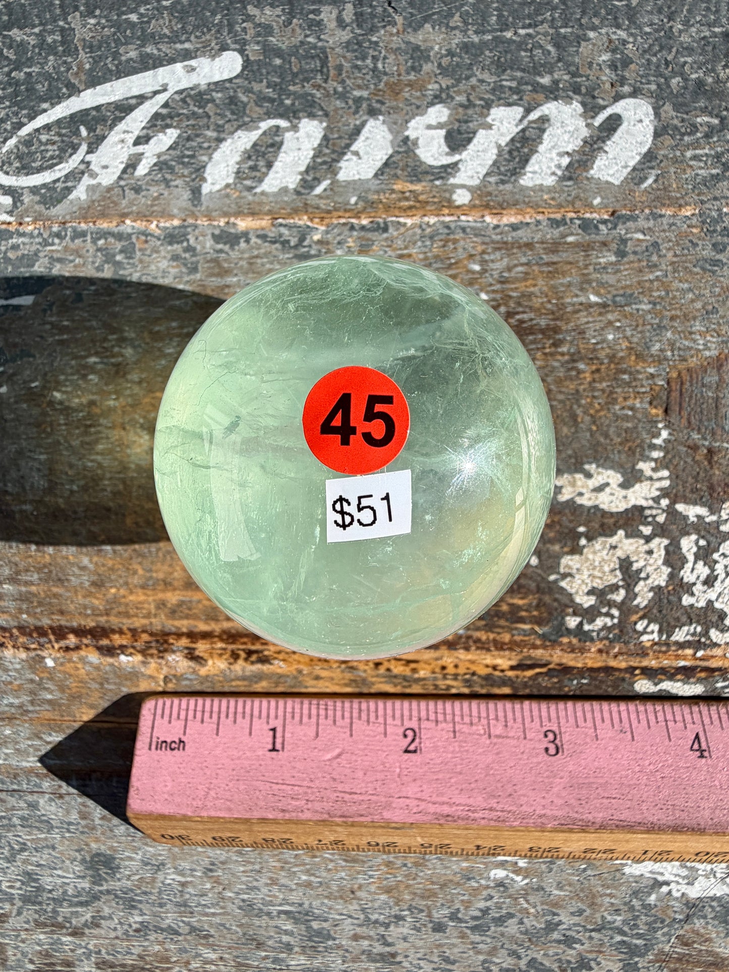 Gorgeous Stormy Water Fluorite Sphere | Opt 45