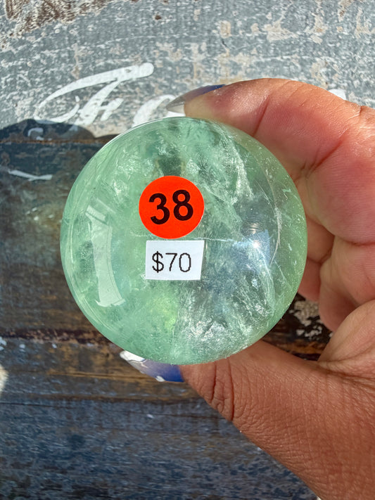 Gorgeous Stormy Water Fluorite Sphere | Opt 38