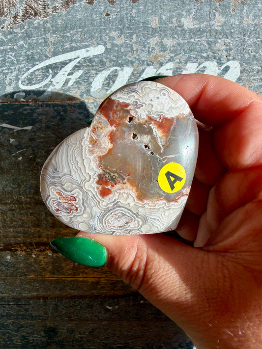 Gorgeous Crazy Lace Agate Heart | Opt A