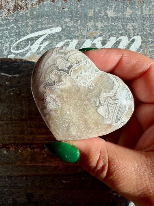 Gorgeous Crazy Lace Agate Heart | Opt A