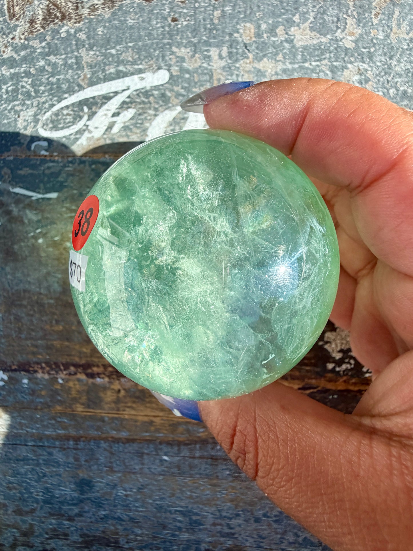 Gorgeous Stormy Water Fluorite Sphere | Opt 38