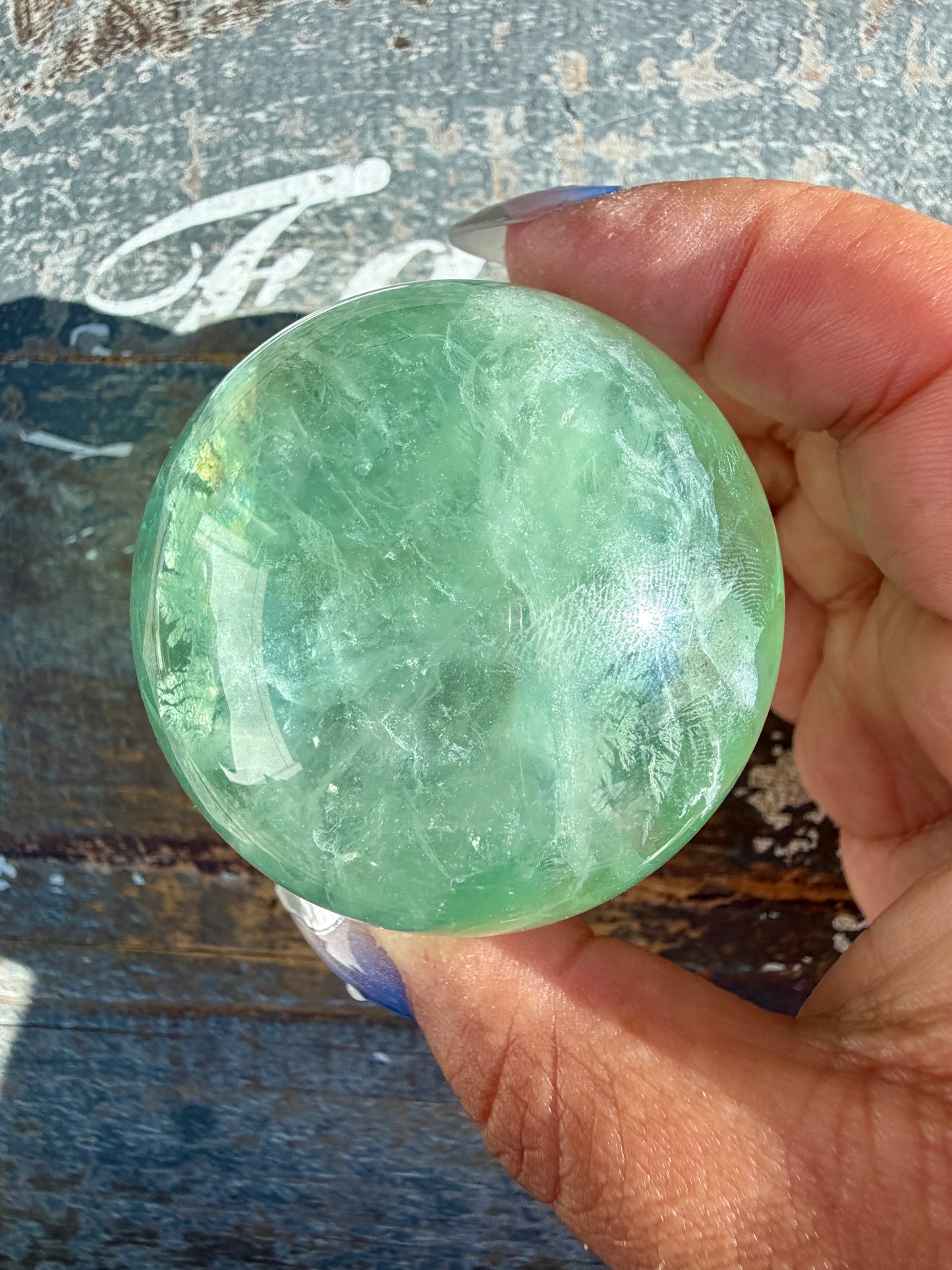 Gorgeous Stormy Water Fluorite Sphere | Opt 38