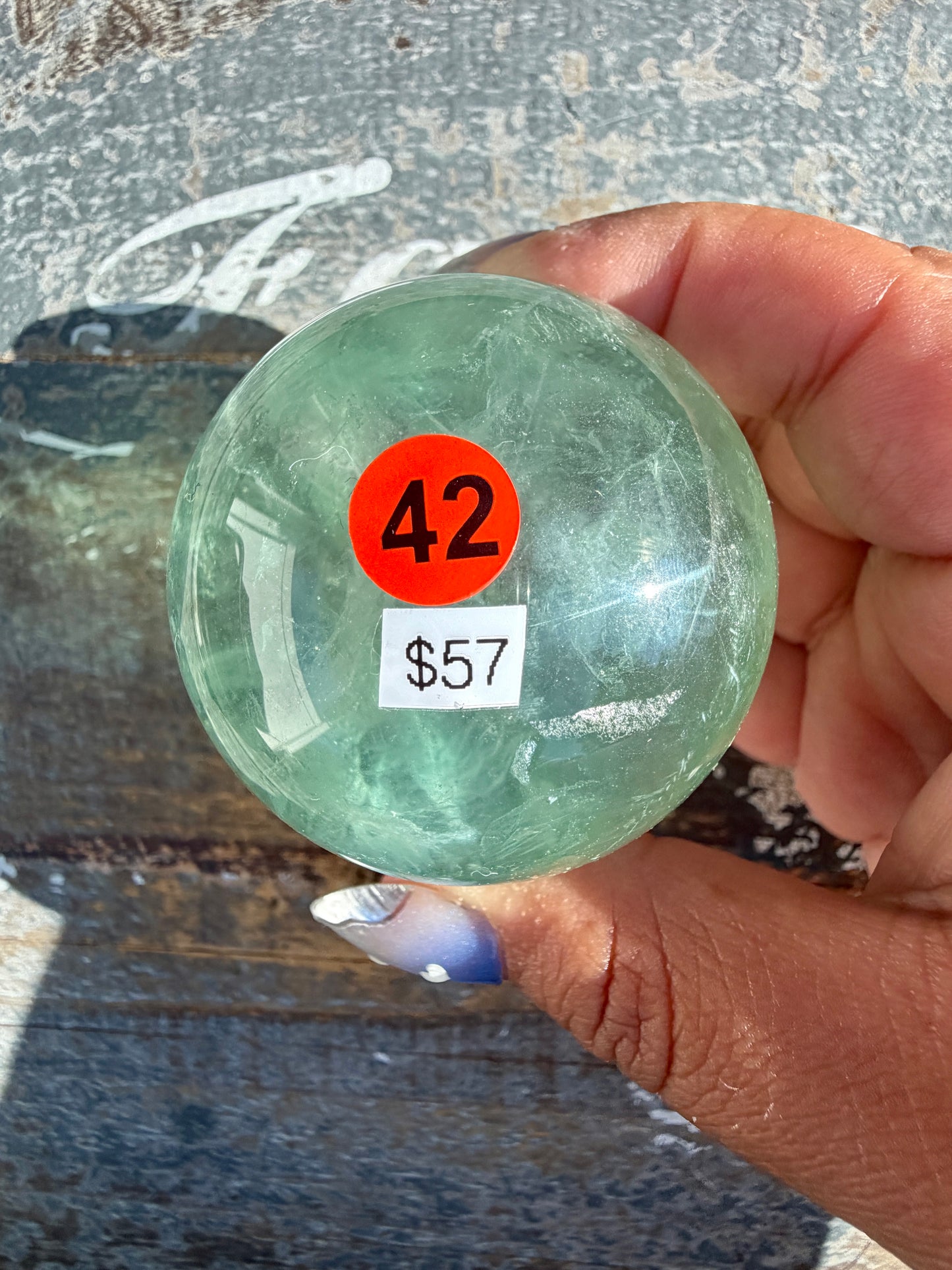 Gorgeous Stormy Water Fluorite Sphere | Opt 42