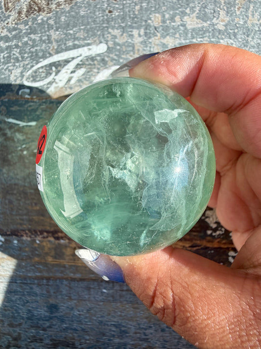 Gorgeous Stormy Water Fluorite Sphere | Opt 42