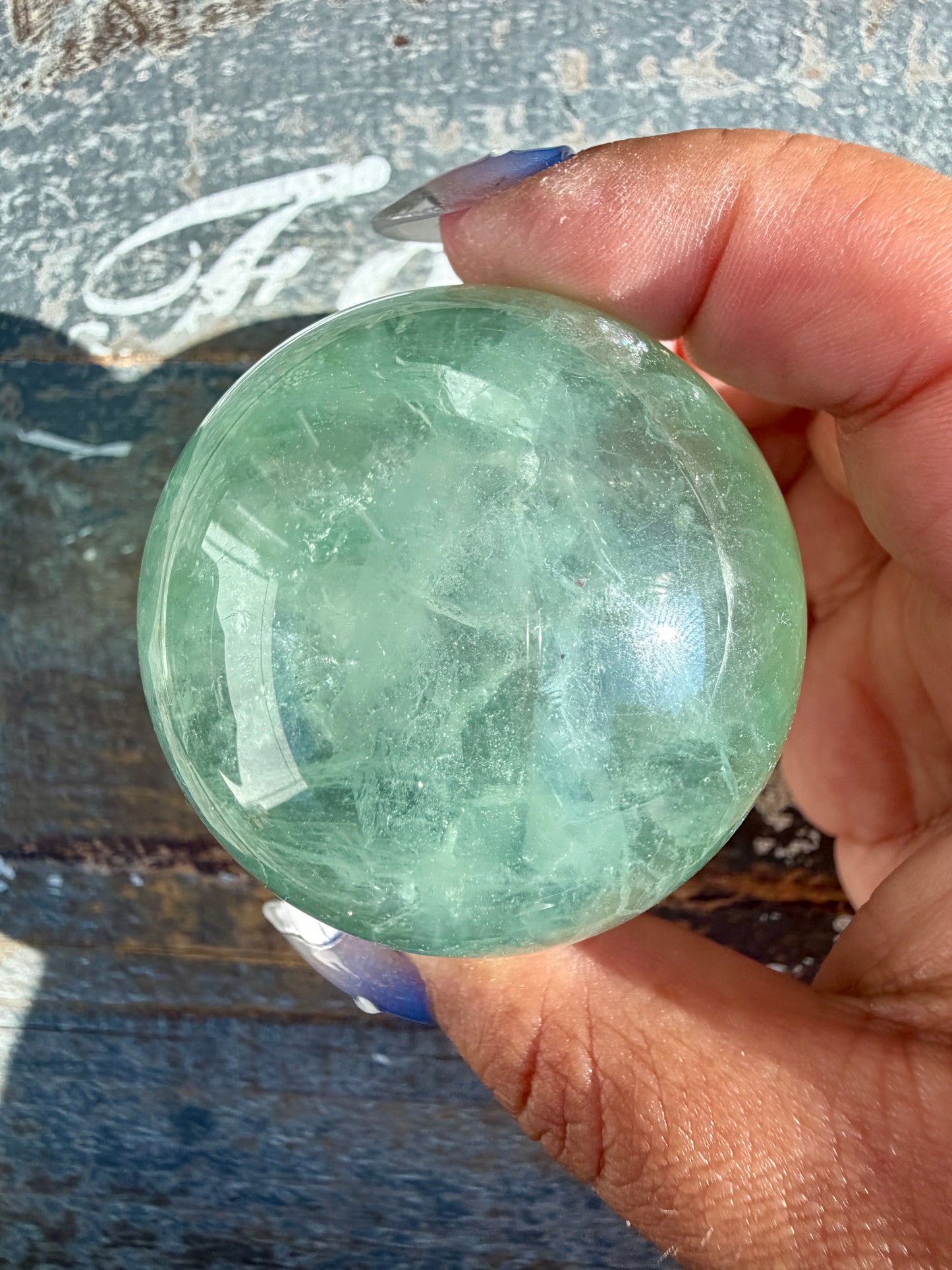 Gorgeous Stormy Water Fluorite Sphere | Opt 42
