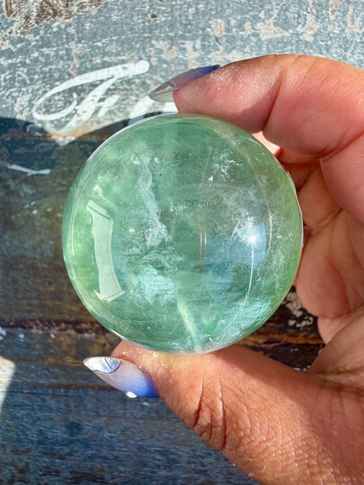 Gorgeous Stormy Water Fluorite Sphere | Opt 42
