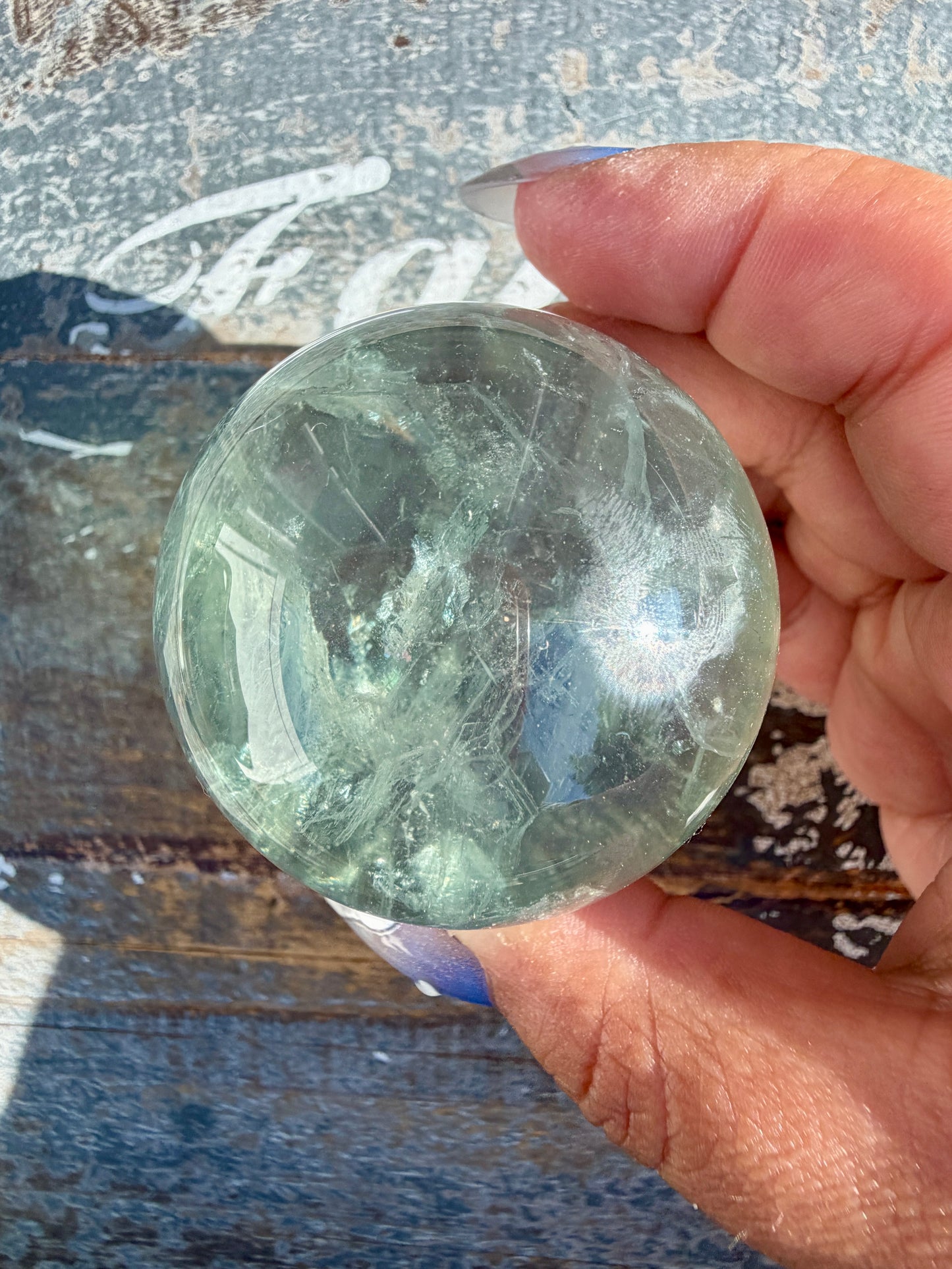 Gorgeous Stormy Water Fluorite Sphere | Opt 44