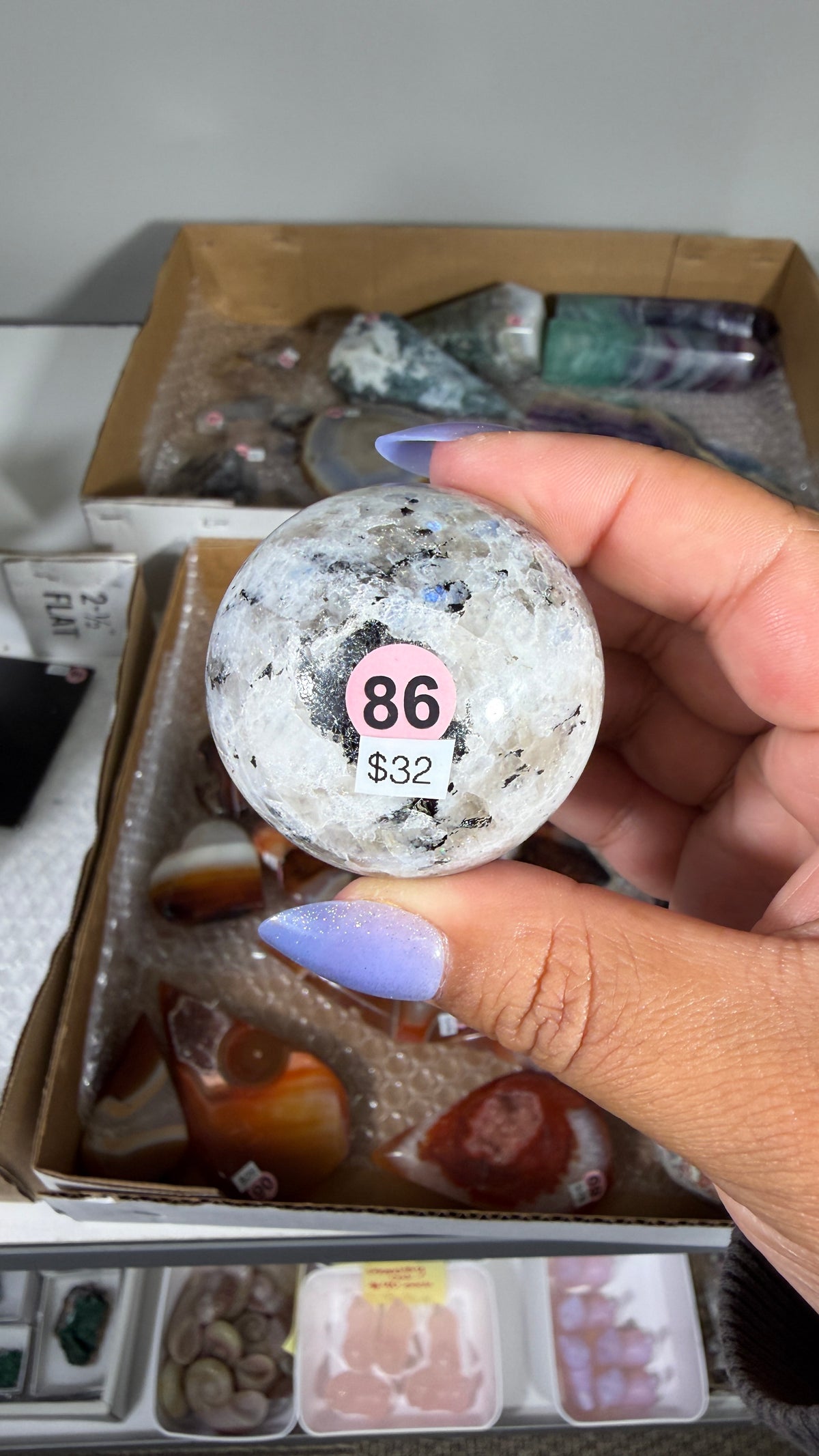Gorgeous Rainbow Moonstone Sphere | Opt 86