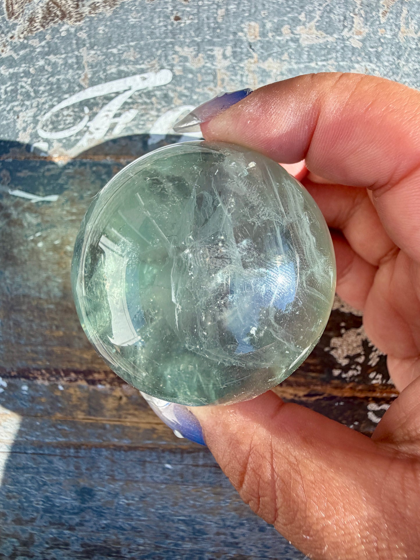 Gorgeous Stormy Water Fluorite Sphere | Opt 44