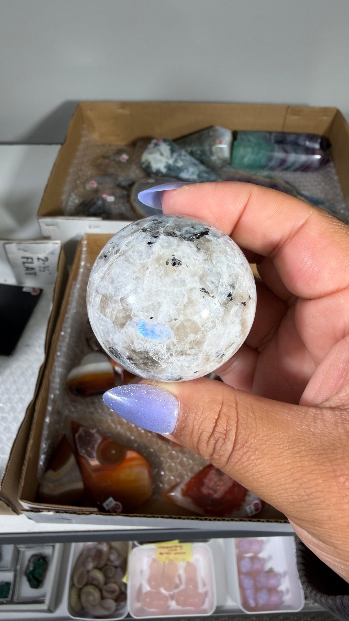 Gorgeous Rainbow Moonstone Sphere | Opt 86
