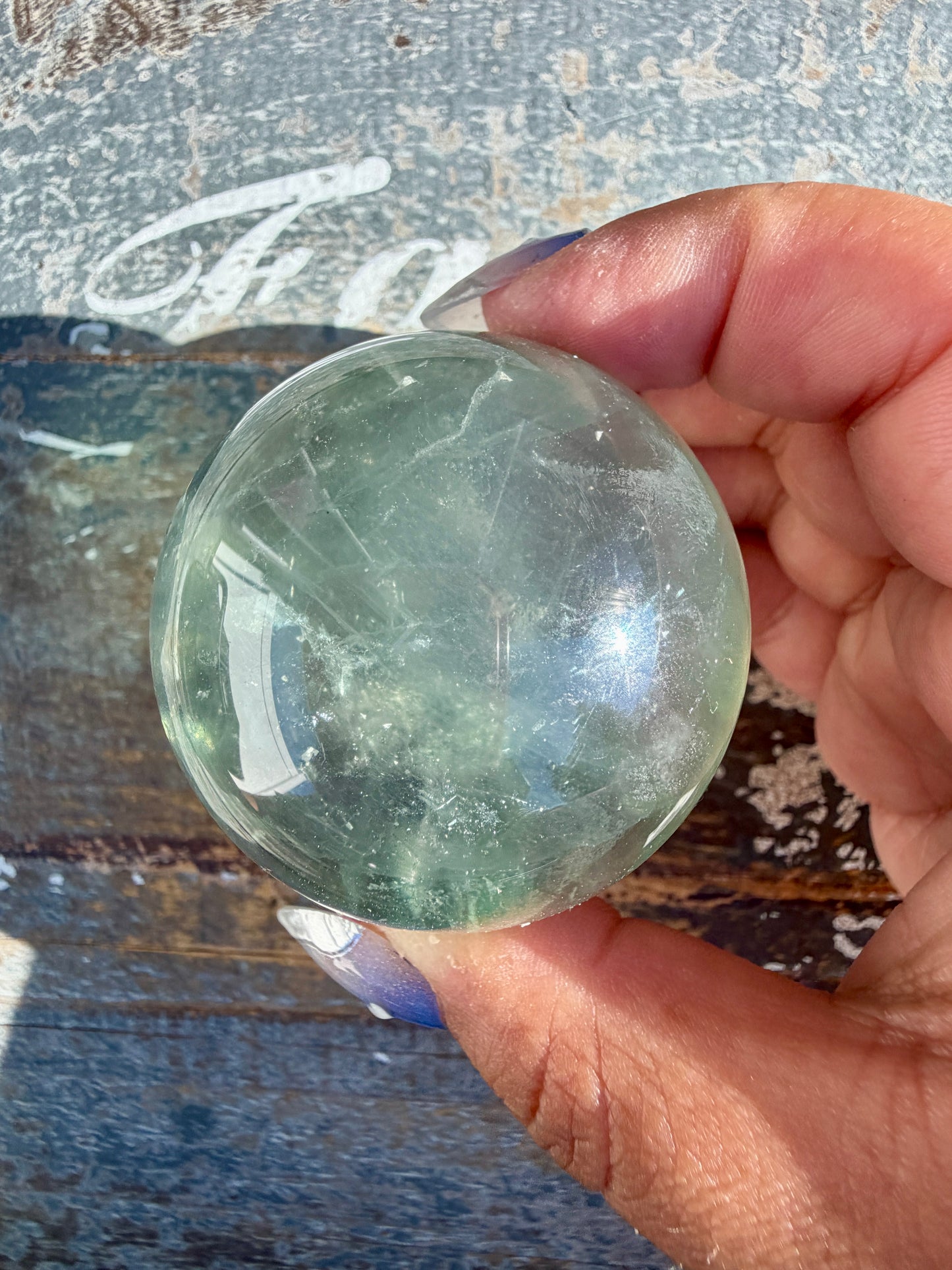 Gorgeous Stormy Water Fluorite Sphere | Opt 44