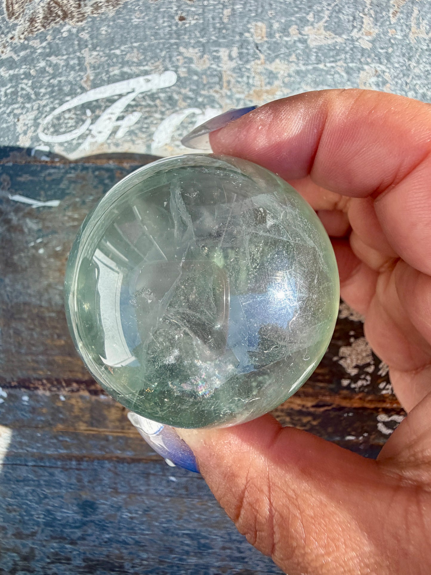 Gorgeous Stormy Water Fluorite Sphere | Opt 44
