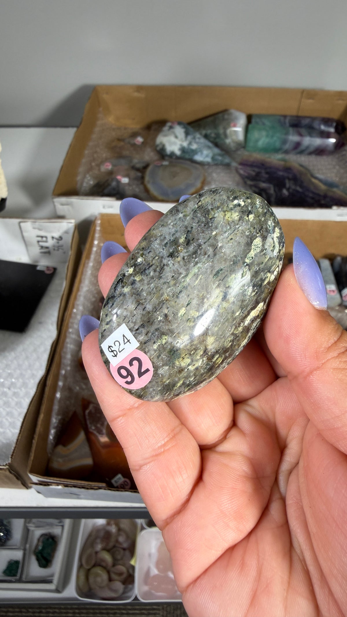 Gorgeous Green Tourmaline Palm Stone | Opt 92