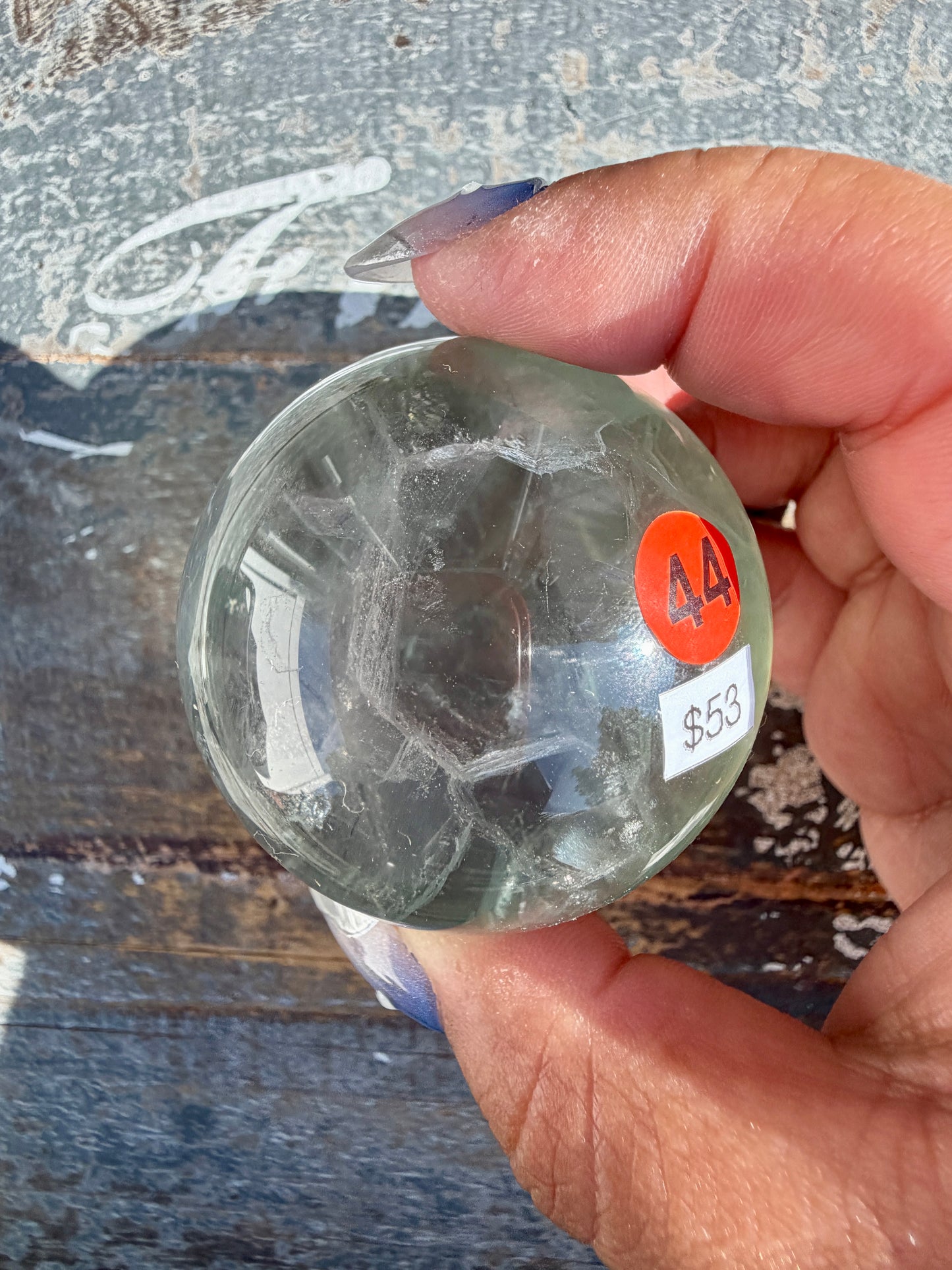 Gorgeous Stormy Water Fluorite Sphere | Opt 44