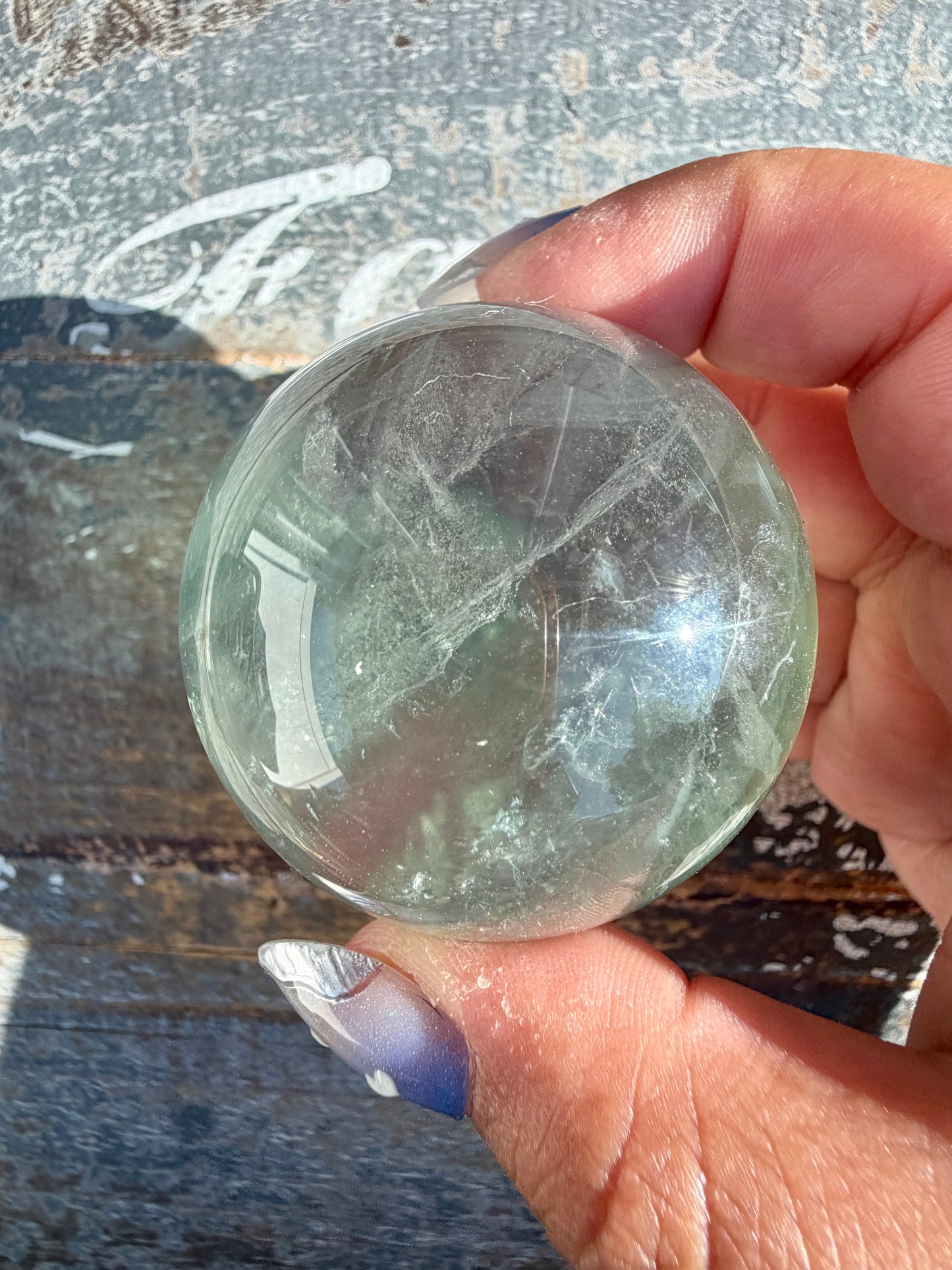 Gorgeous Stormy Water Fluorite Sphere | Opt 44