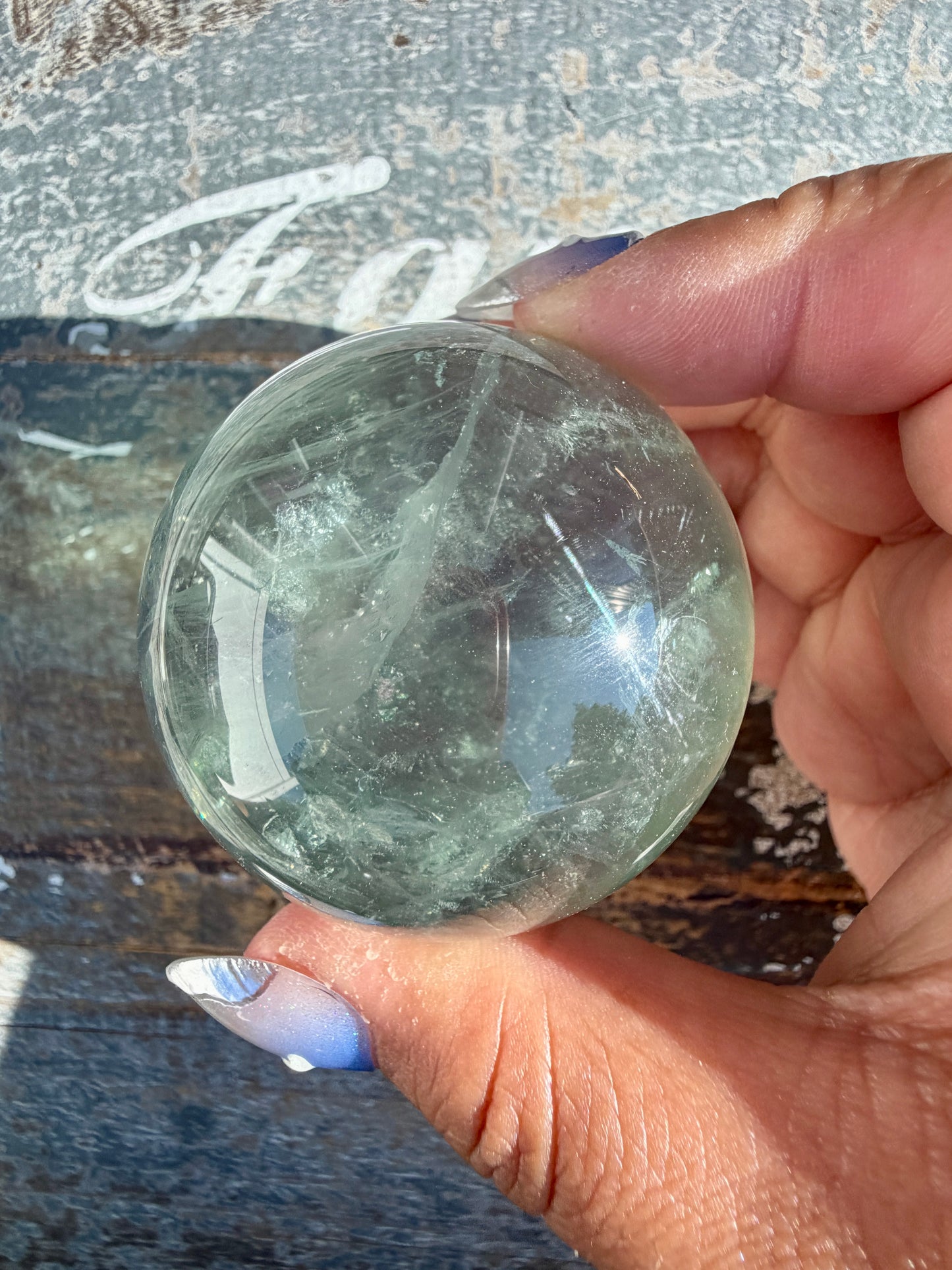 Gorgeous Stormy Water Fluorite Sphere | Opt 44