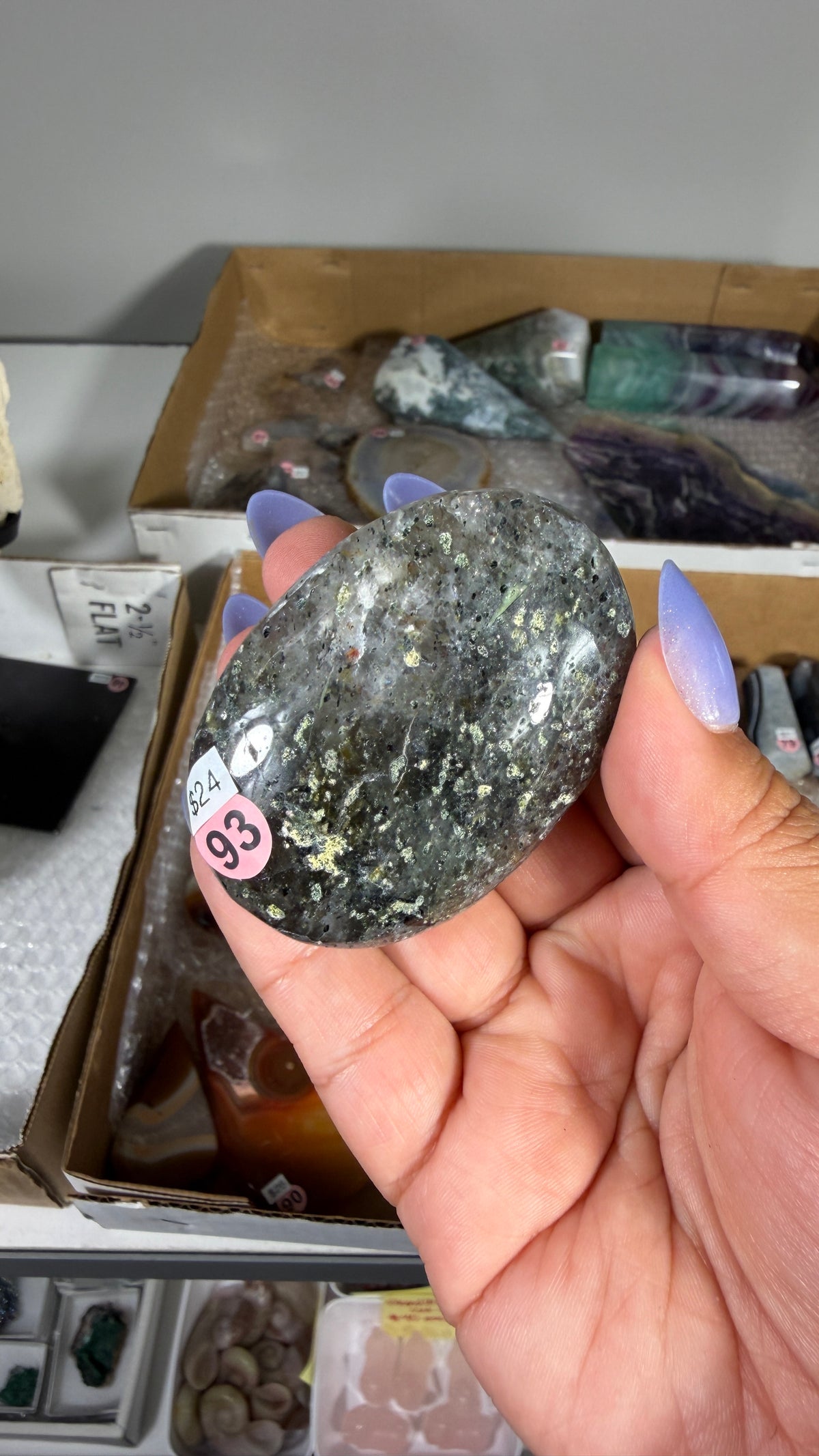 Gorgeous Green Tourmaline Palm Stone | Opt 93