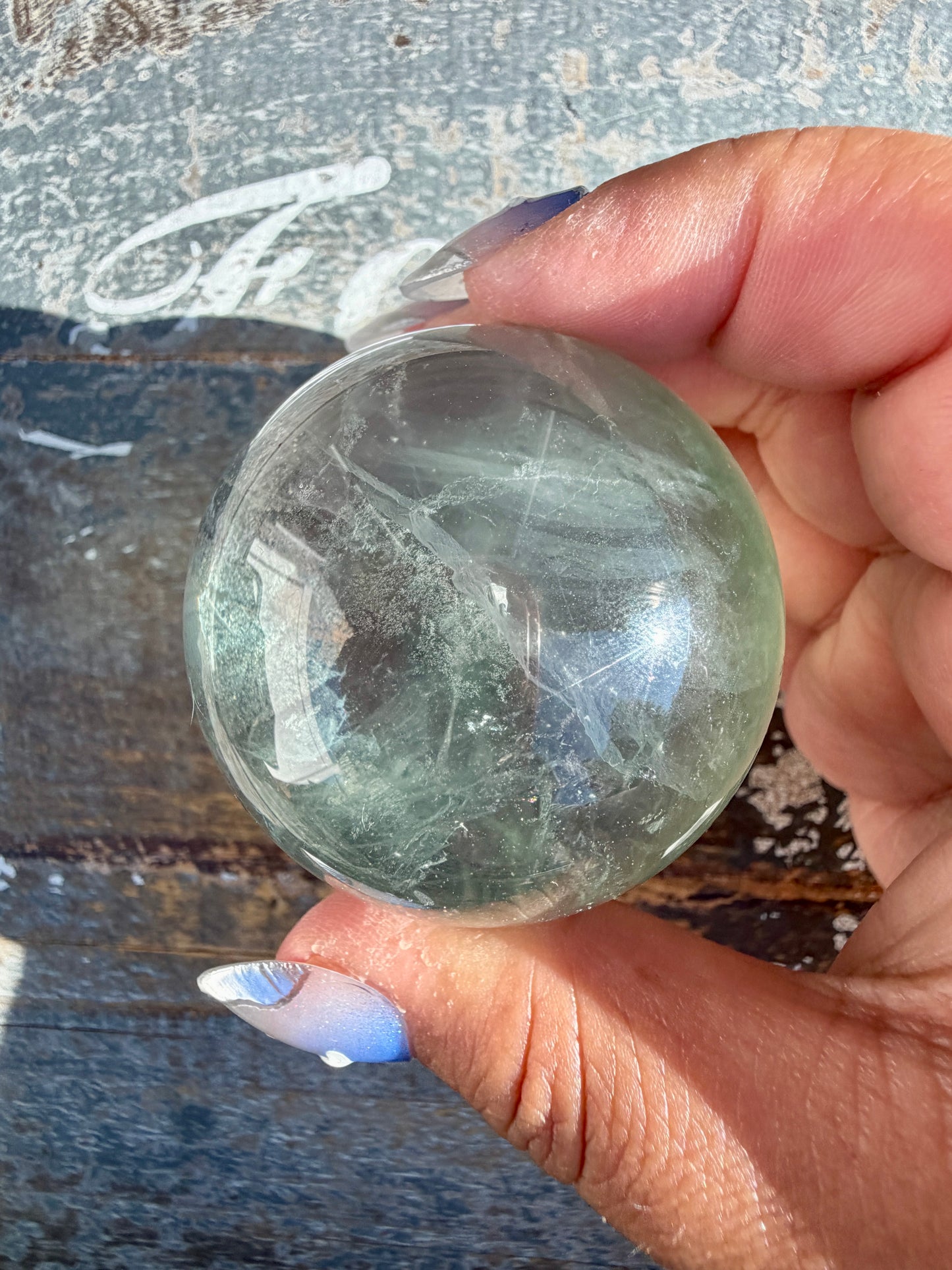 Gorgeous Stormy Water Fluorite Sphere | Opt 44