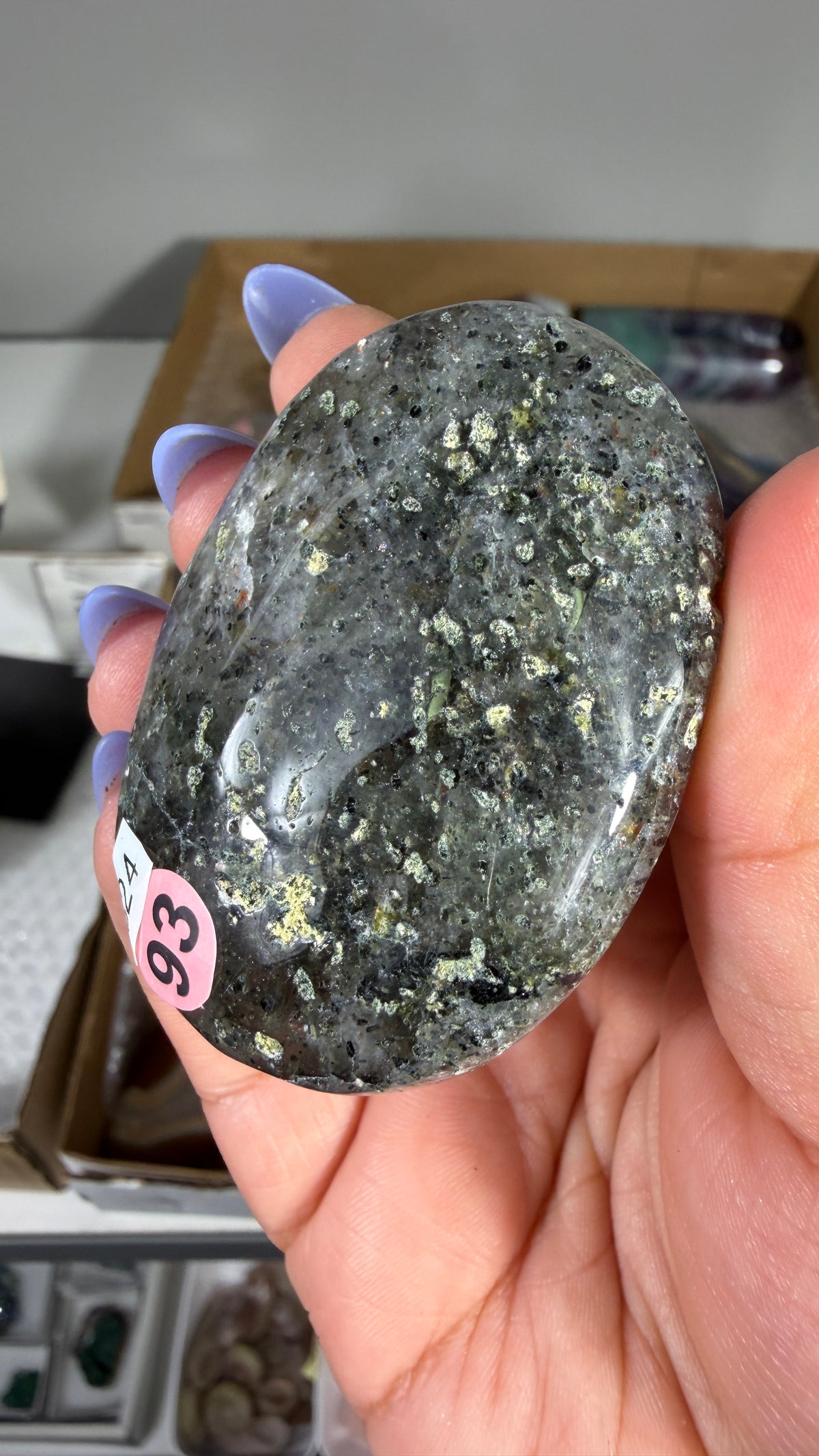 Gorgeous Green Tourmaline Palm Stone | Opt 93