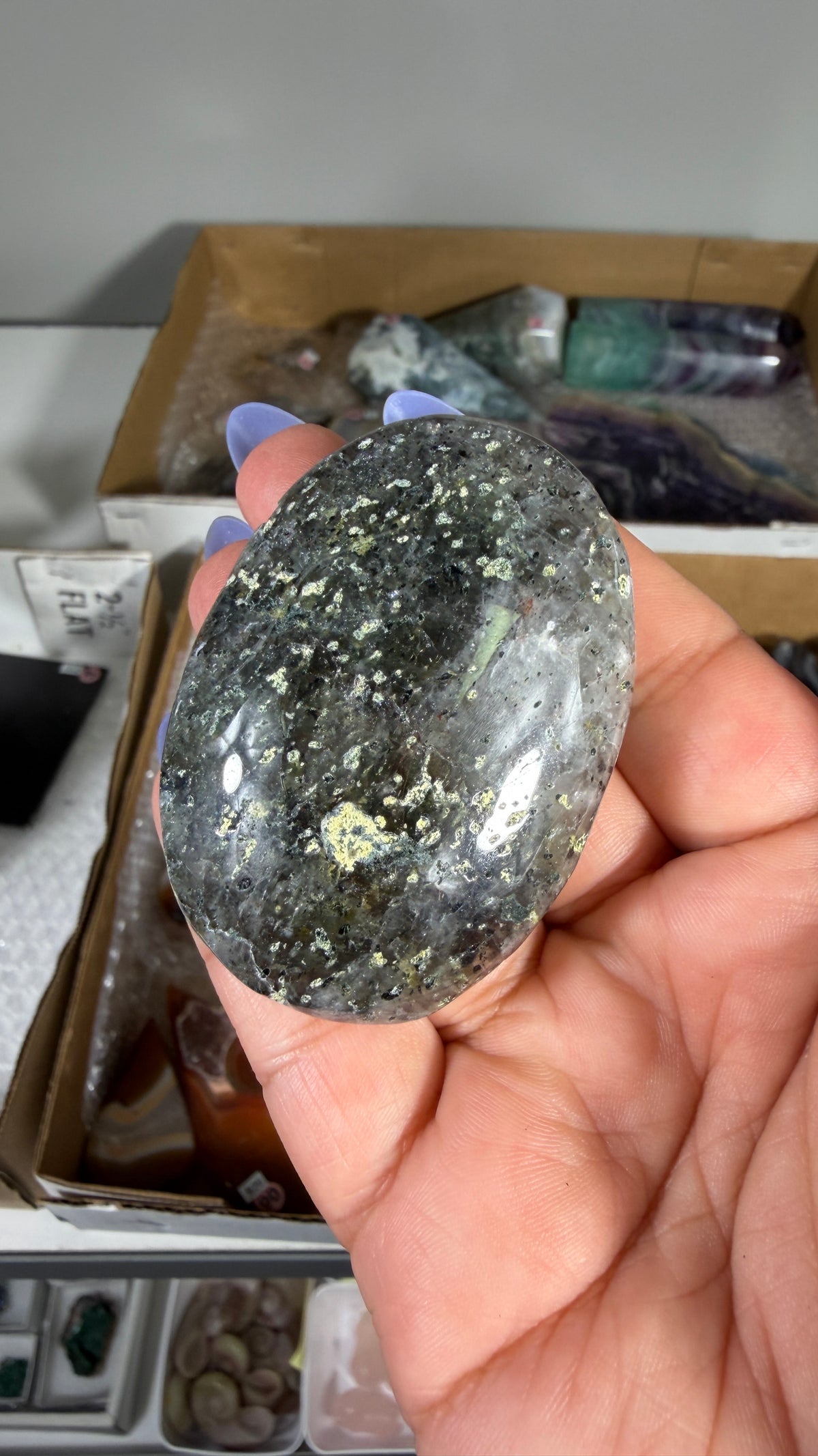 Gorgeous Green Tourmaline Palm Stone | Opt 93