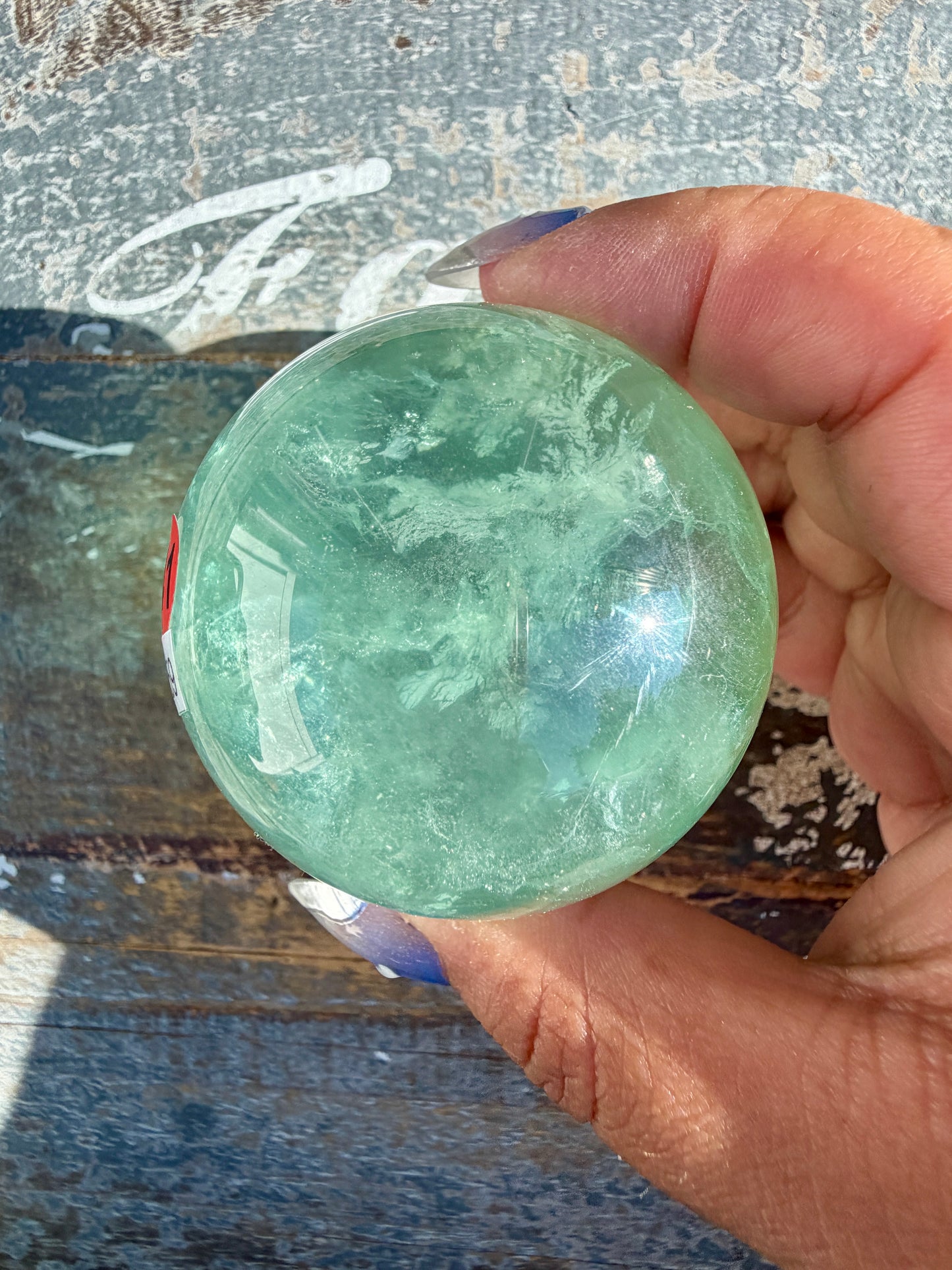 Gorgeous Stormy Water Fluorite Sphere | Opt 41
