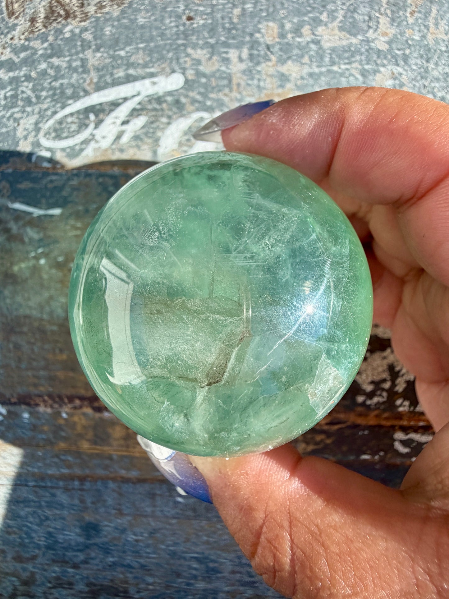Gorgeous Stormy Water Fluorite Sphere | Opt 41