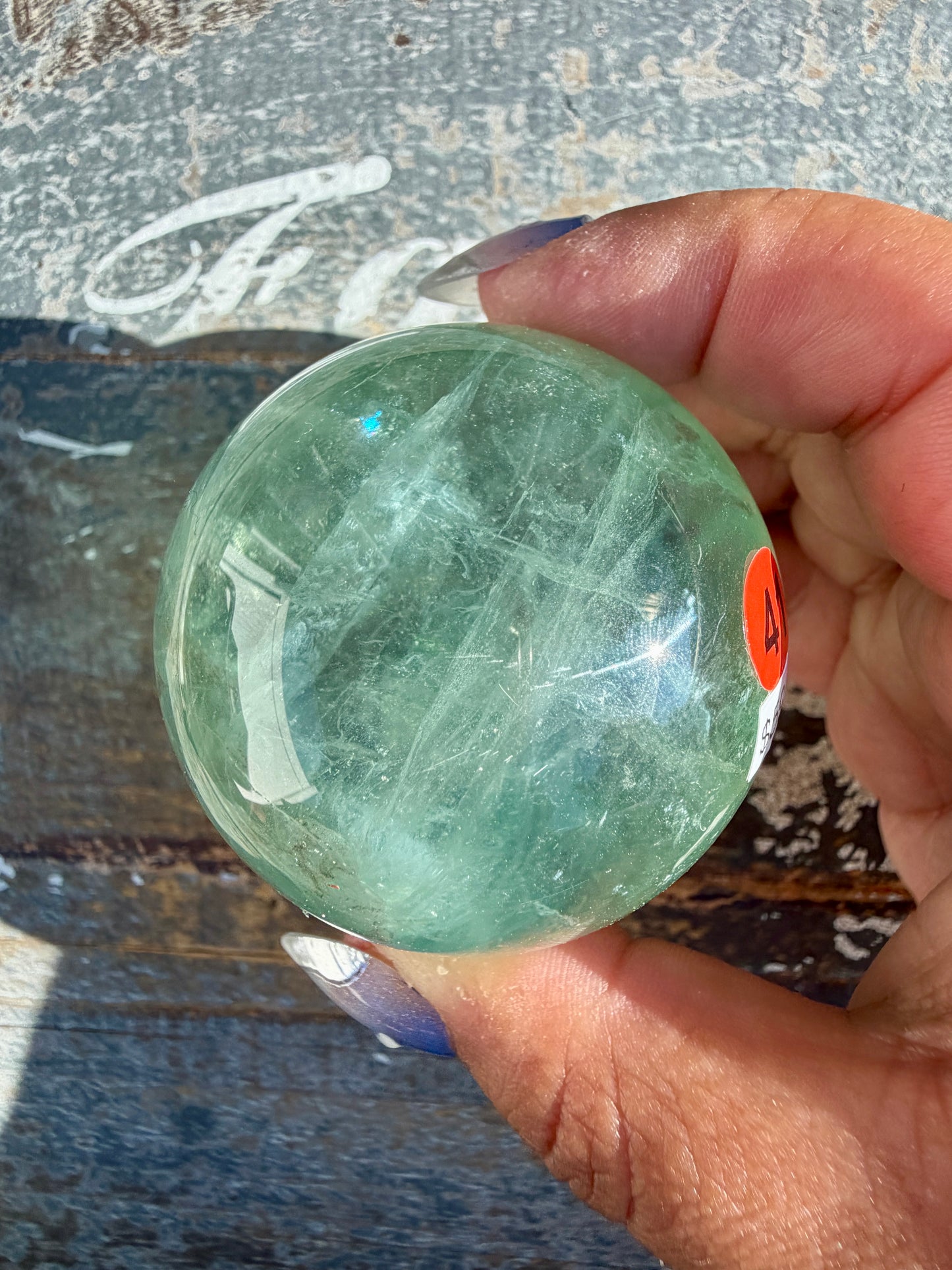 Gorgeous Stormy Water Fluorite Sphere | Opt 41