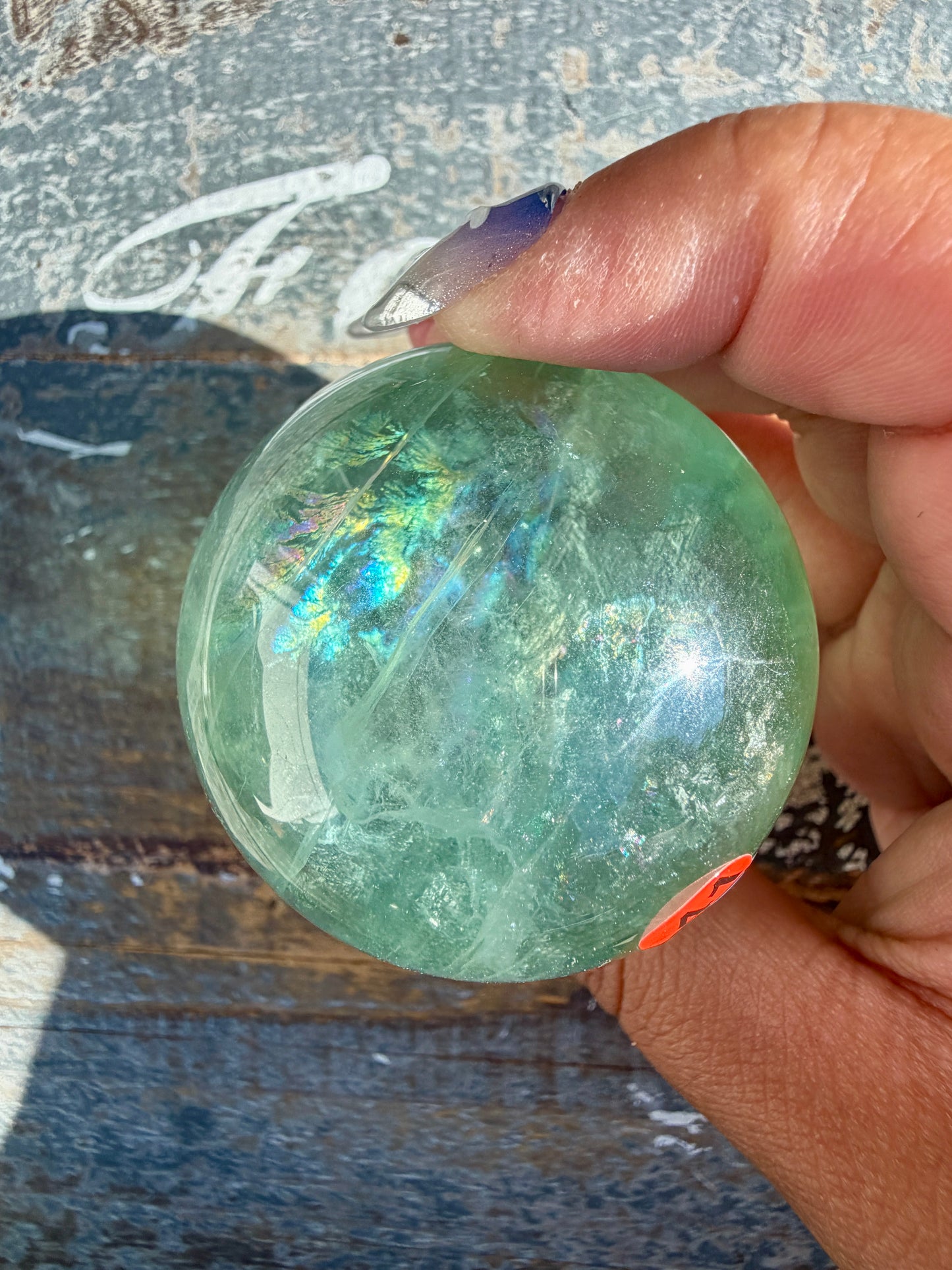 Gorgeous Stormy Water Fluorite Sphere | Opt 41