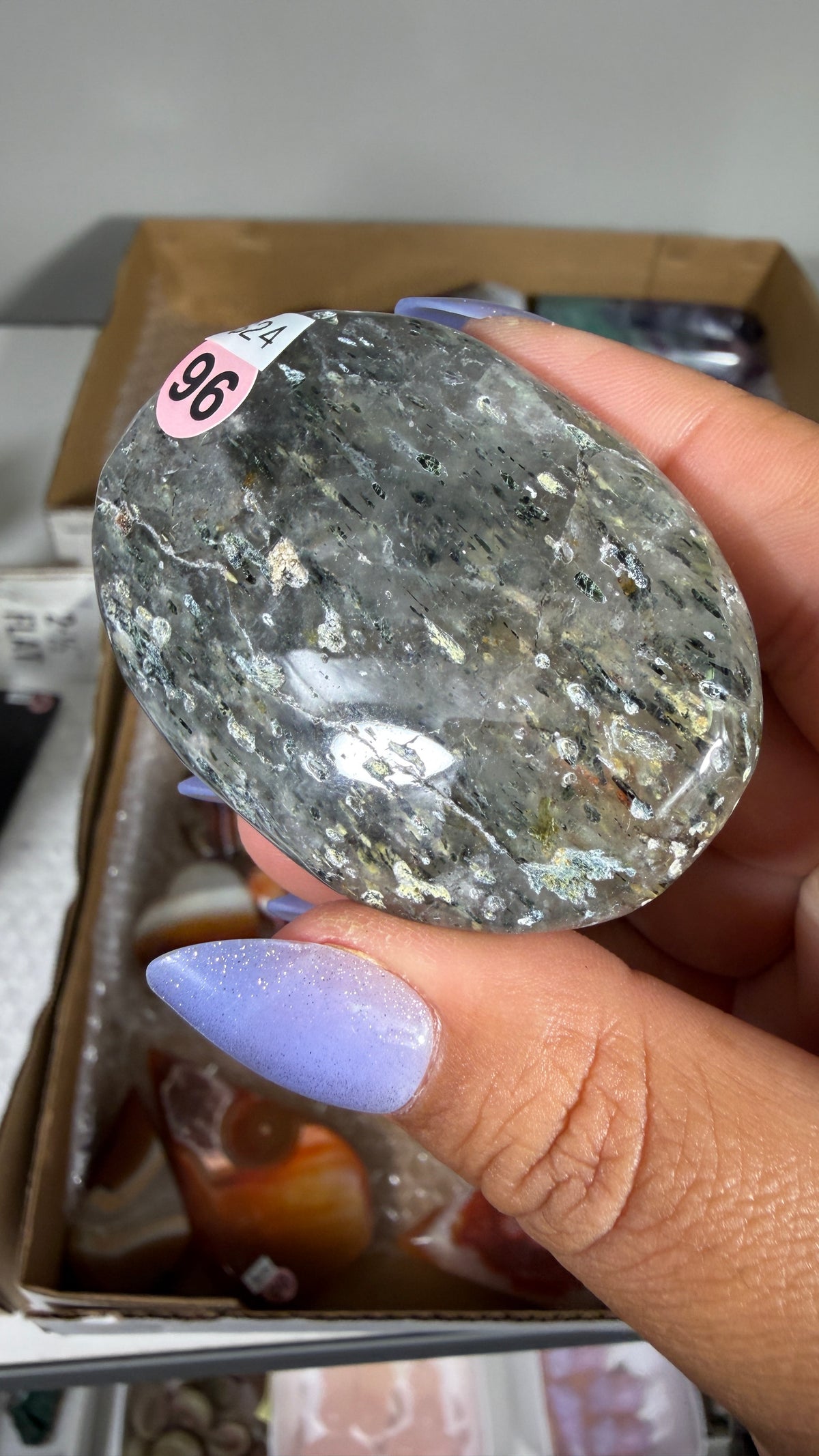 Gorgeous Green Tourmaline Palm Stone | Opt 96