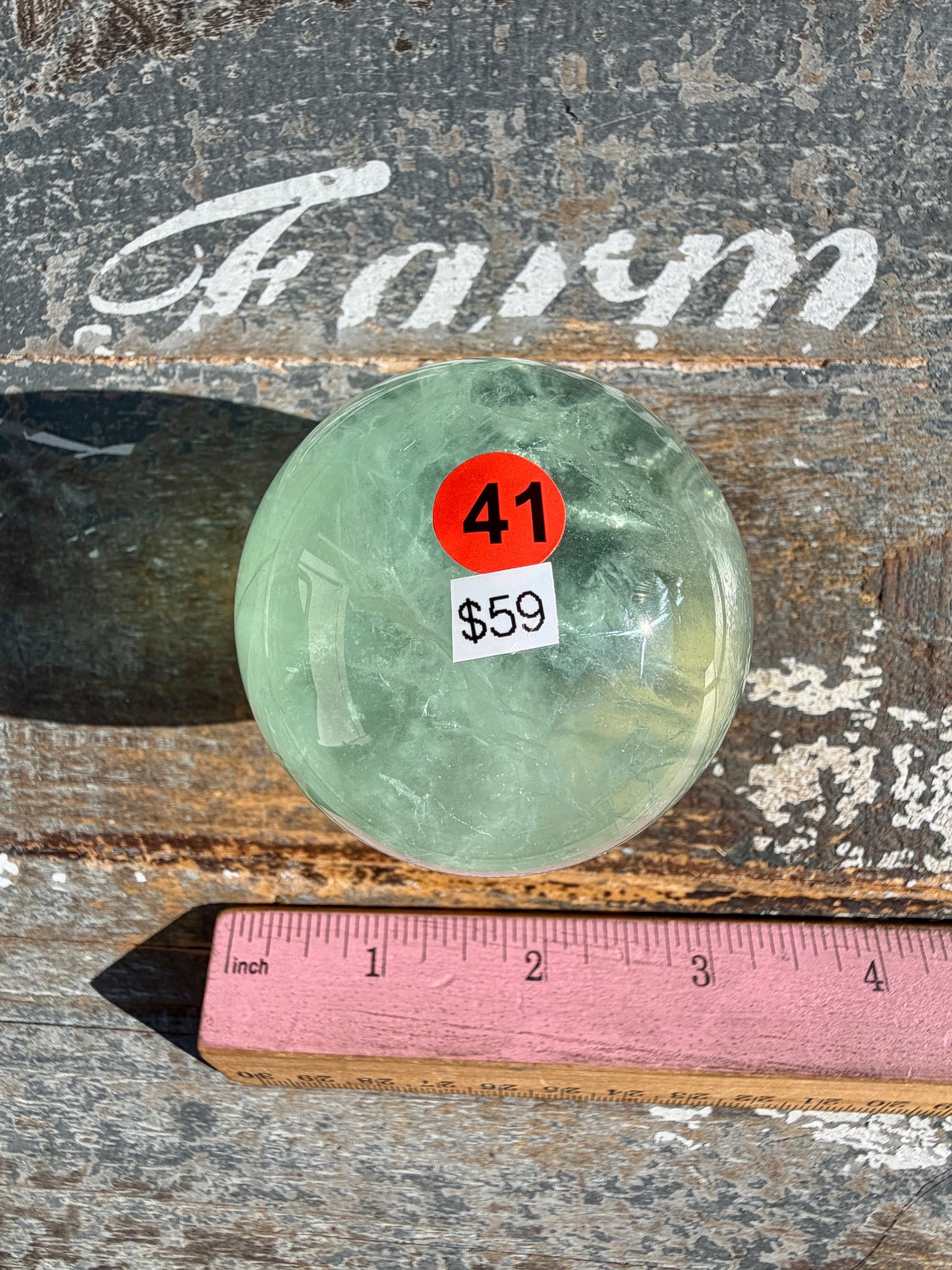 Gorgeous Stormy Water Fluorite Sphere | Opt 41