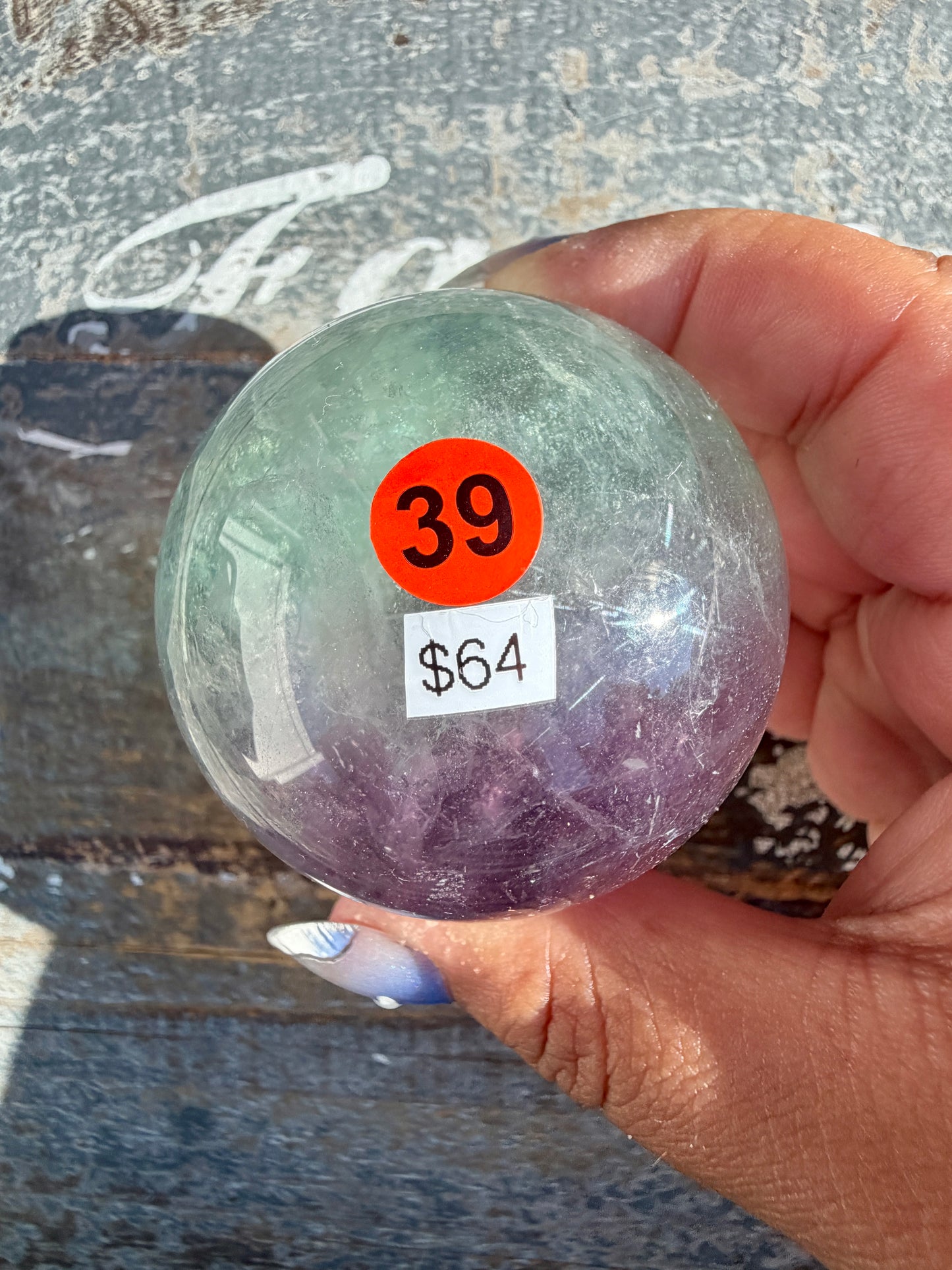 Gorgeous Stormy Water Fluorite Sphere | Opt 39