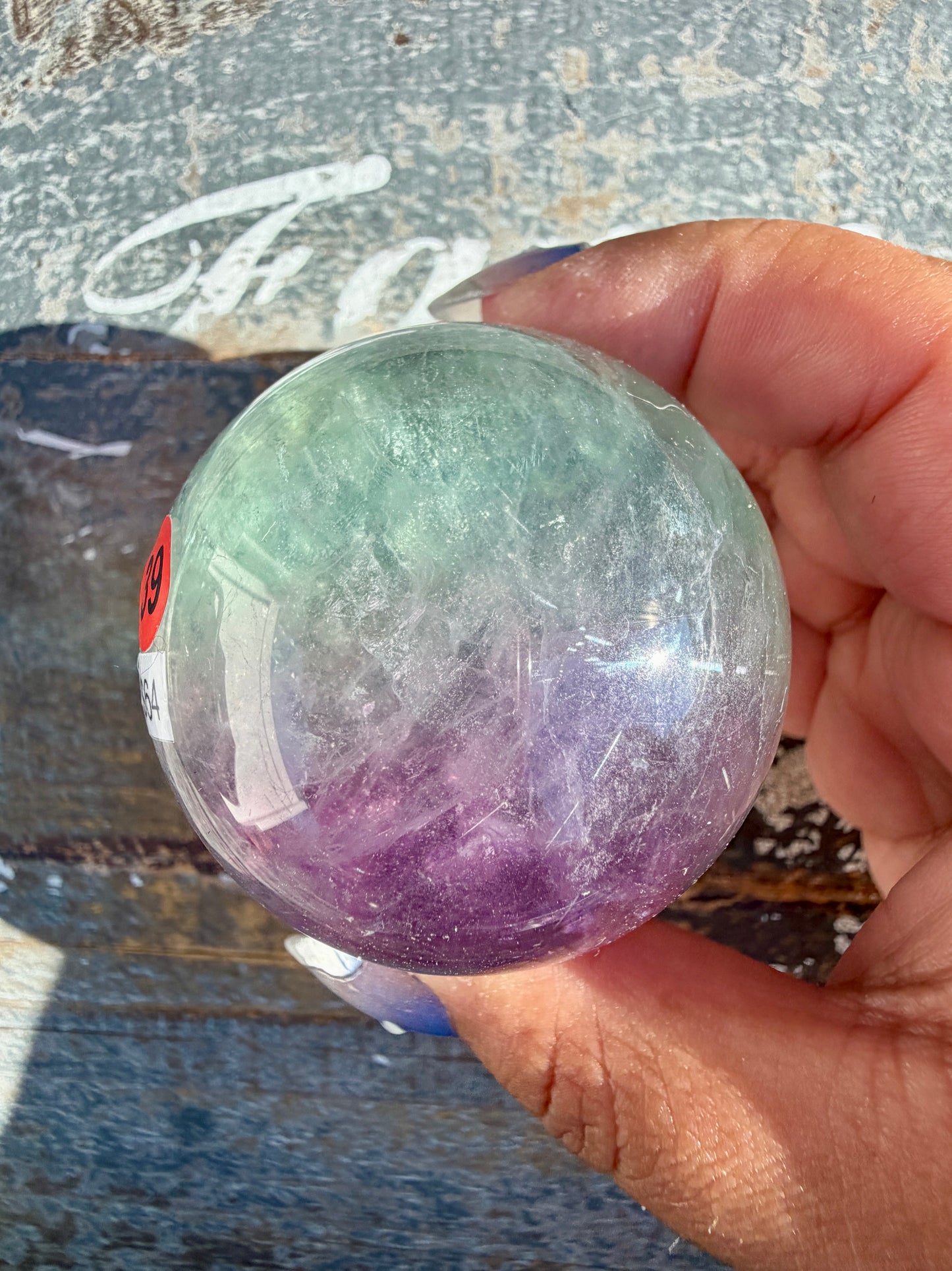 Gorgeous Stormy Water Fluorite Sphere | Opt 39
