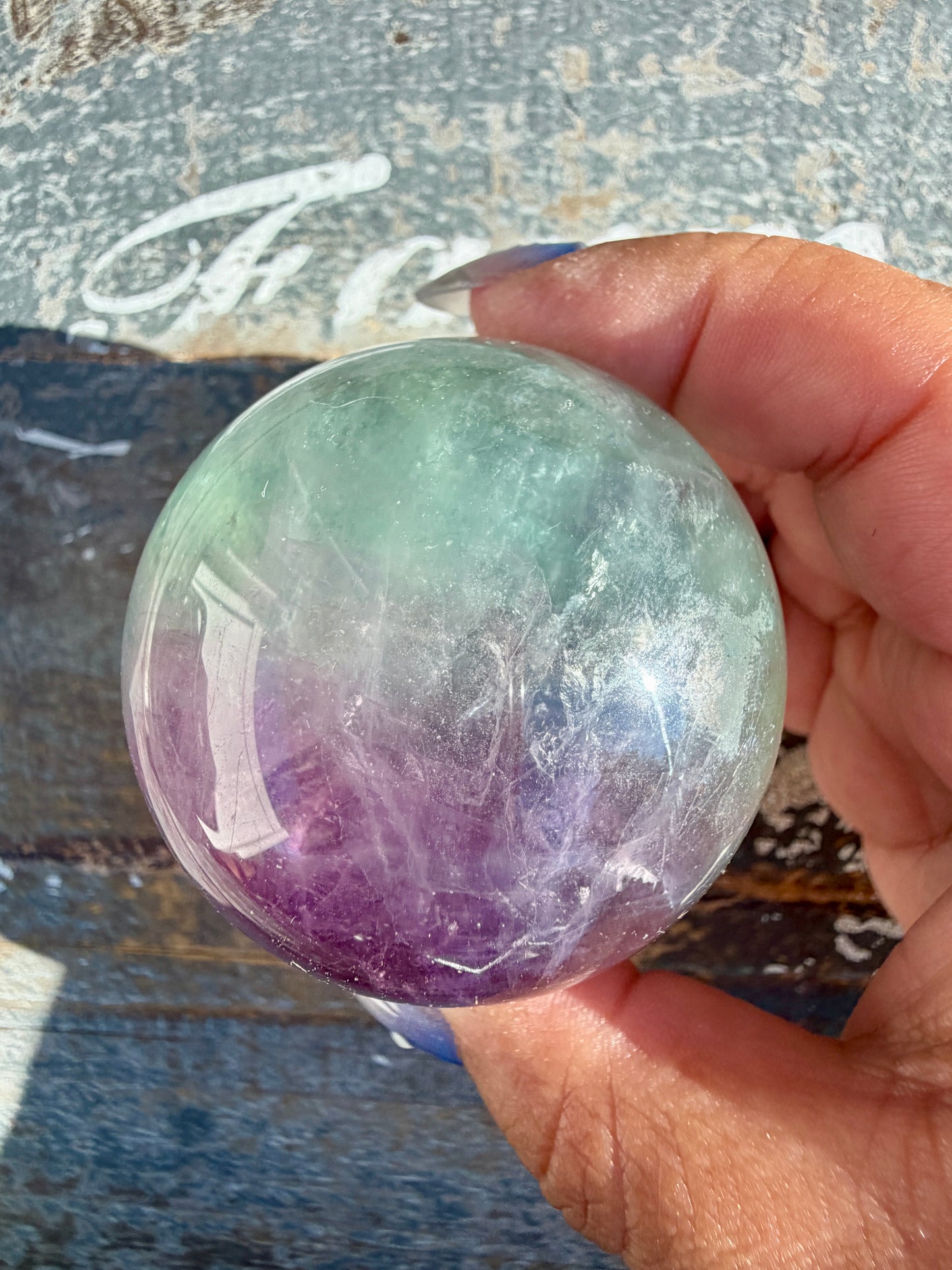 Gorgeous Stormy Water Fluorite Sphere | Opt 39