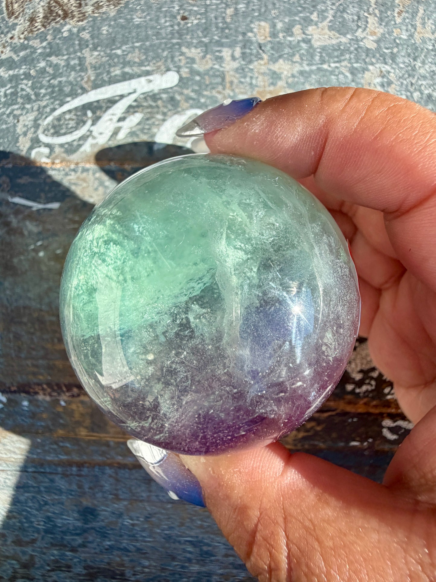 Gorgeous Stormy Water Fluorite Sphere | Opt 39