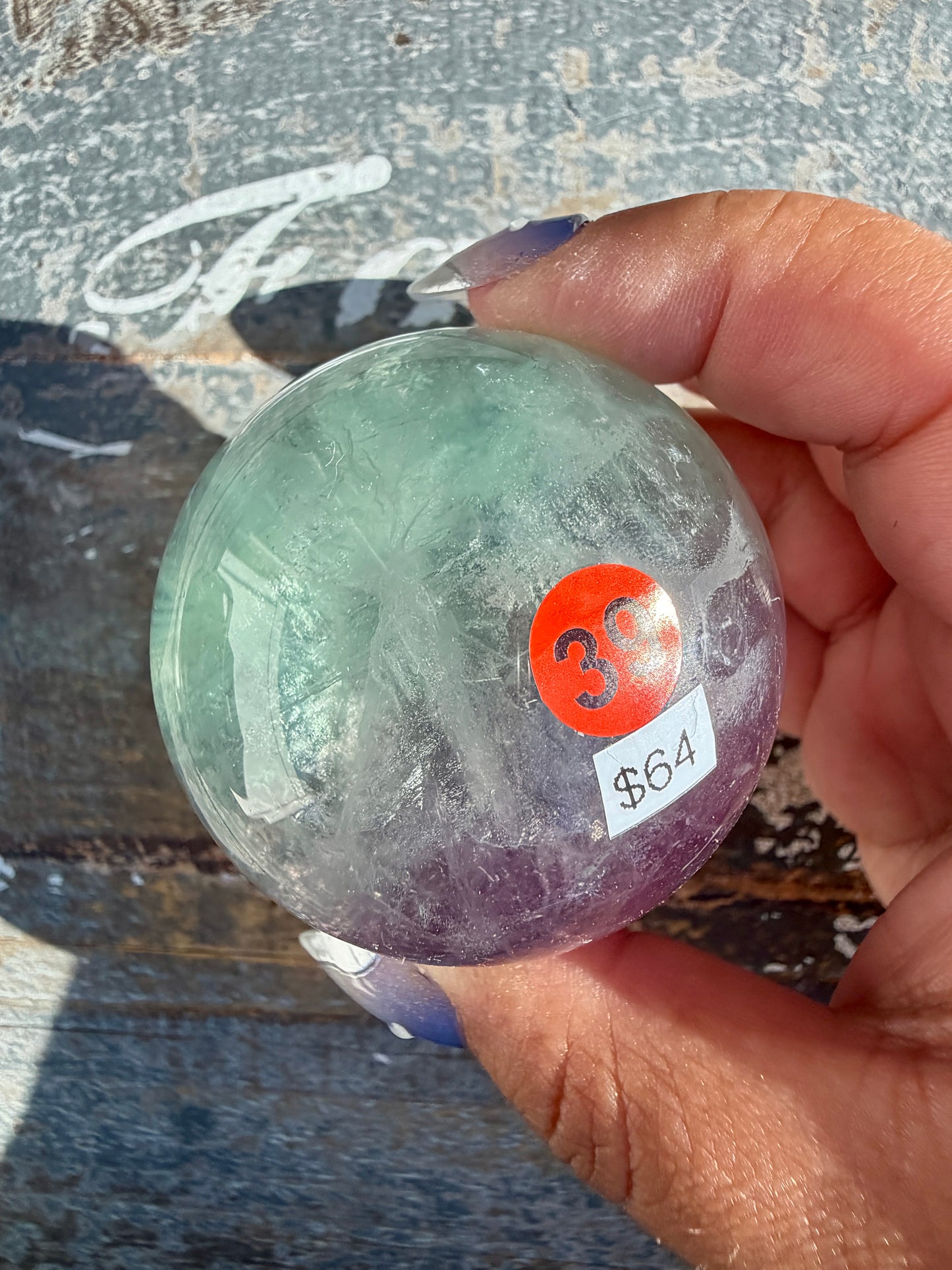 Gorgeous Stormy Water Fluorite Sphere | Opt 39