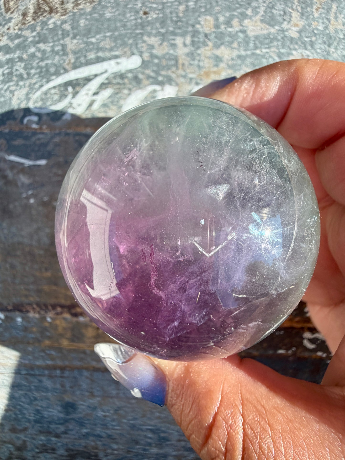 Gorgeous Stormy Water Fluorite Sphere | Opt 39