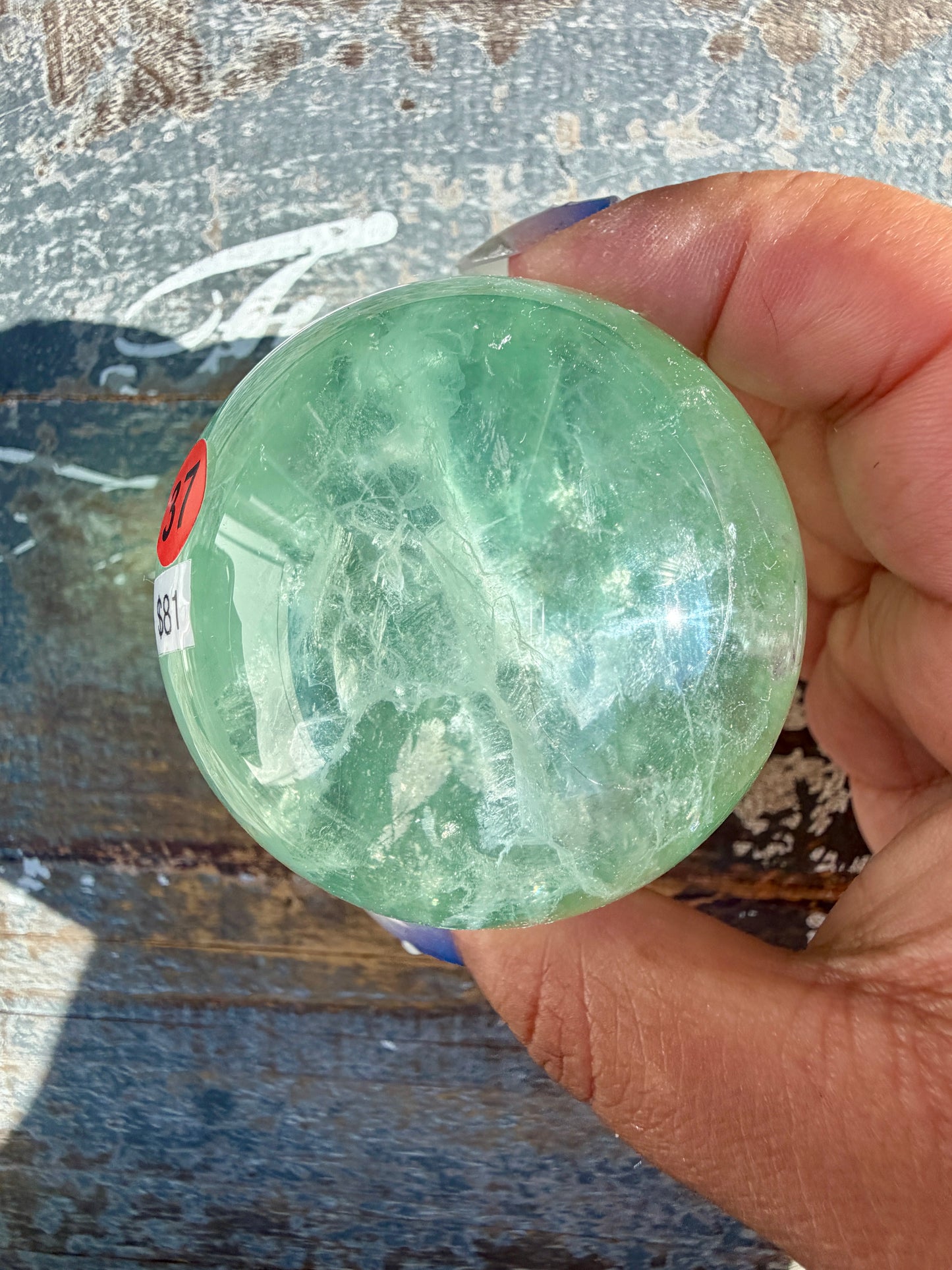 Gorgeous Stormy Water Fluorite Sphere | Opt 37