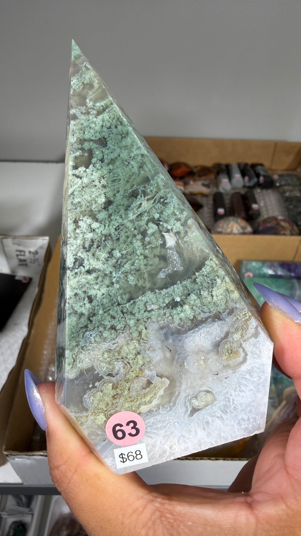 Gorgeous Moss Agate Spire | Opt 63