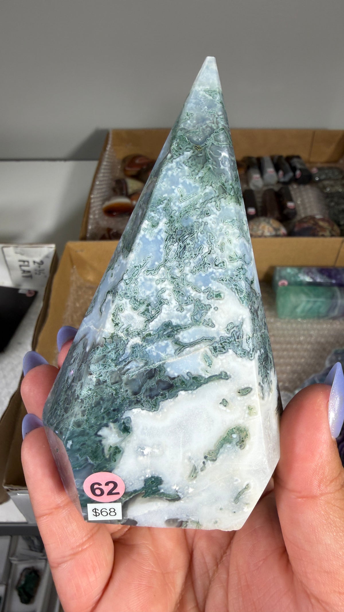 Gorgeous Moss Agate Spire | Opt 62