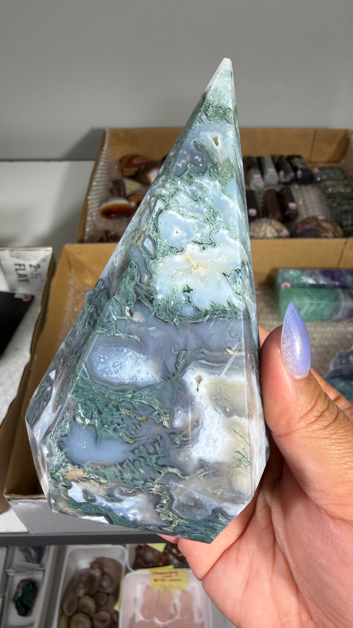 Gorgeous Moss Agate Spire | Opt 62