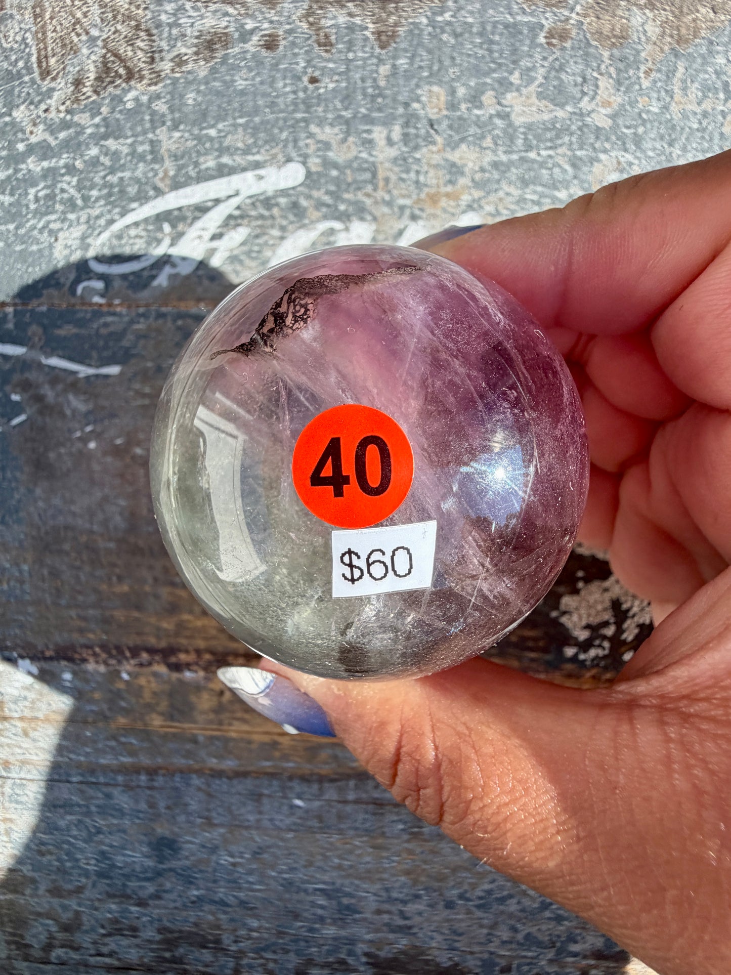 Gorgeous Stormy Water Fluorite Sphere | Opt 40