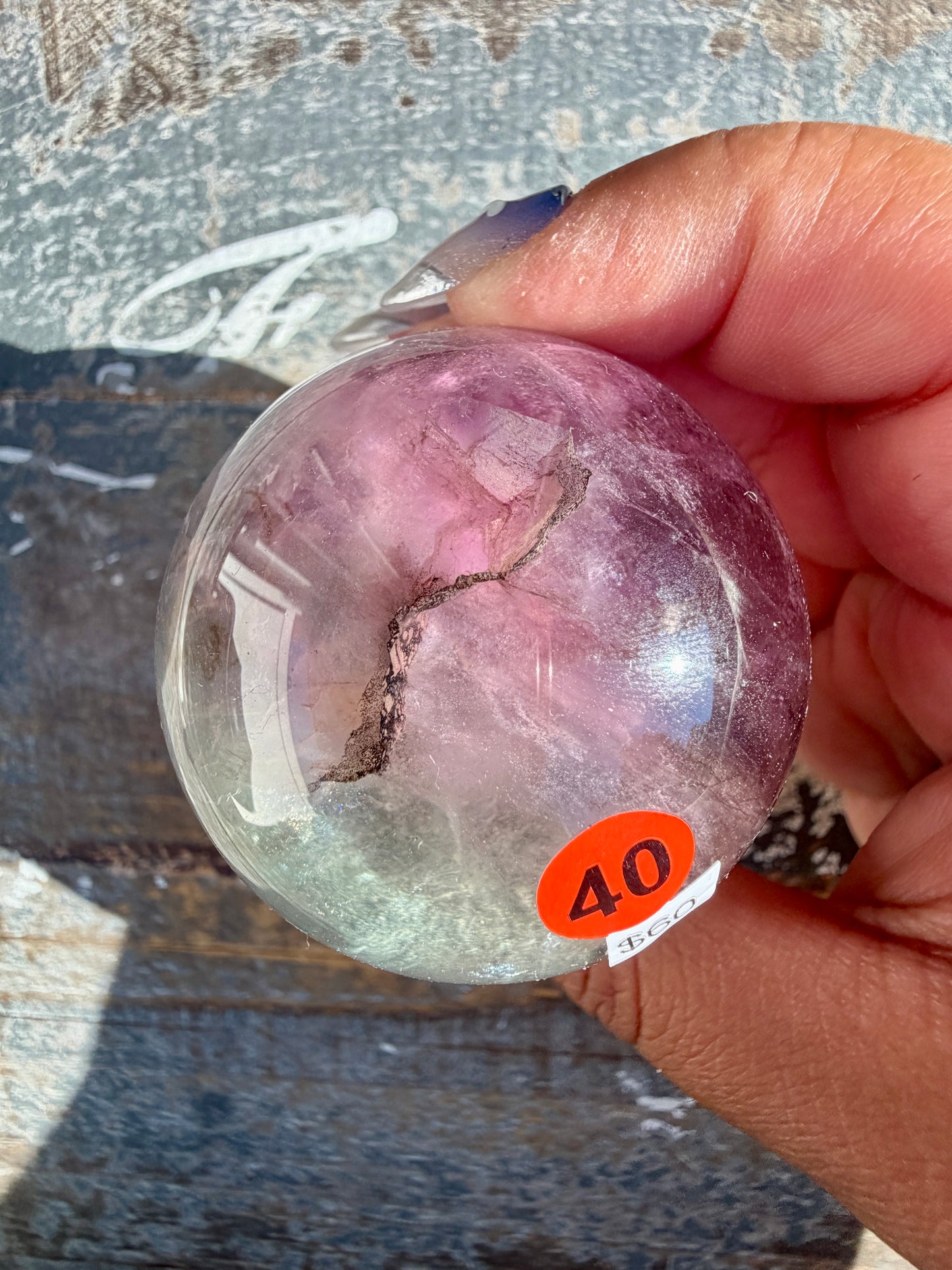 Gorgeous Stormy Water Fluorite Sphere | Opt 40