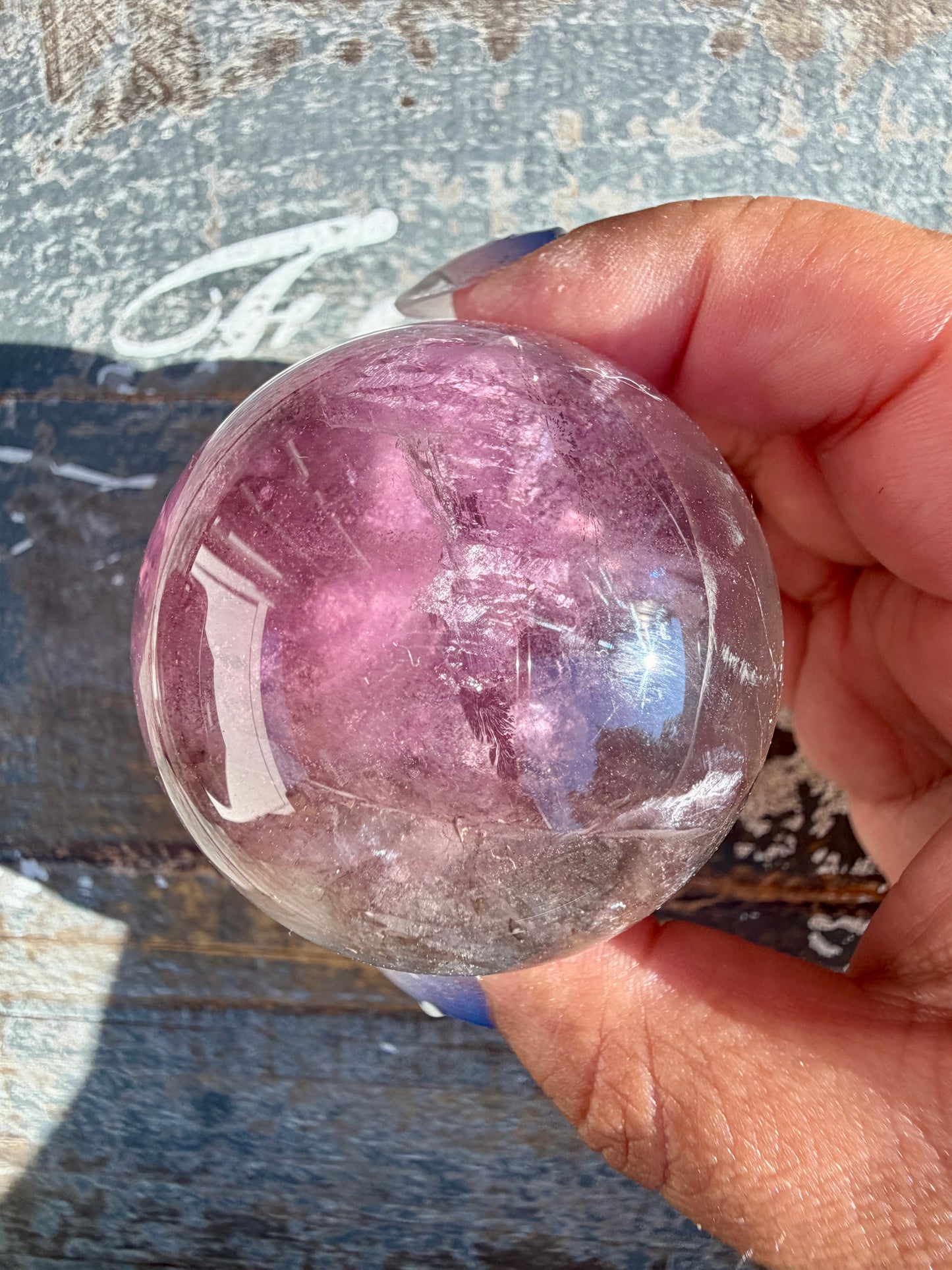 Gorgeous Stormy Water Fluorite Sphere | Opt 40