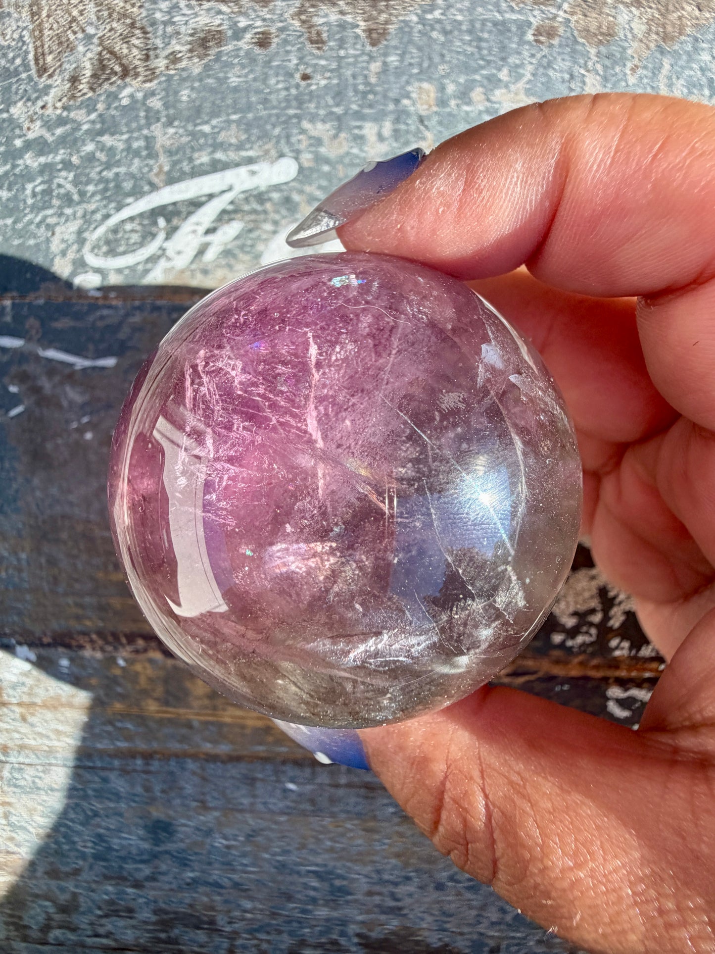 Gorgeous Stormy Water Fluorite Sphere | Opt 40